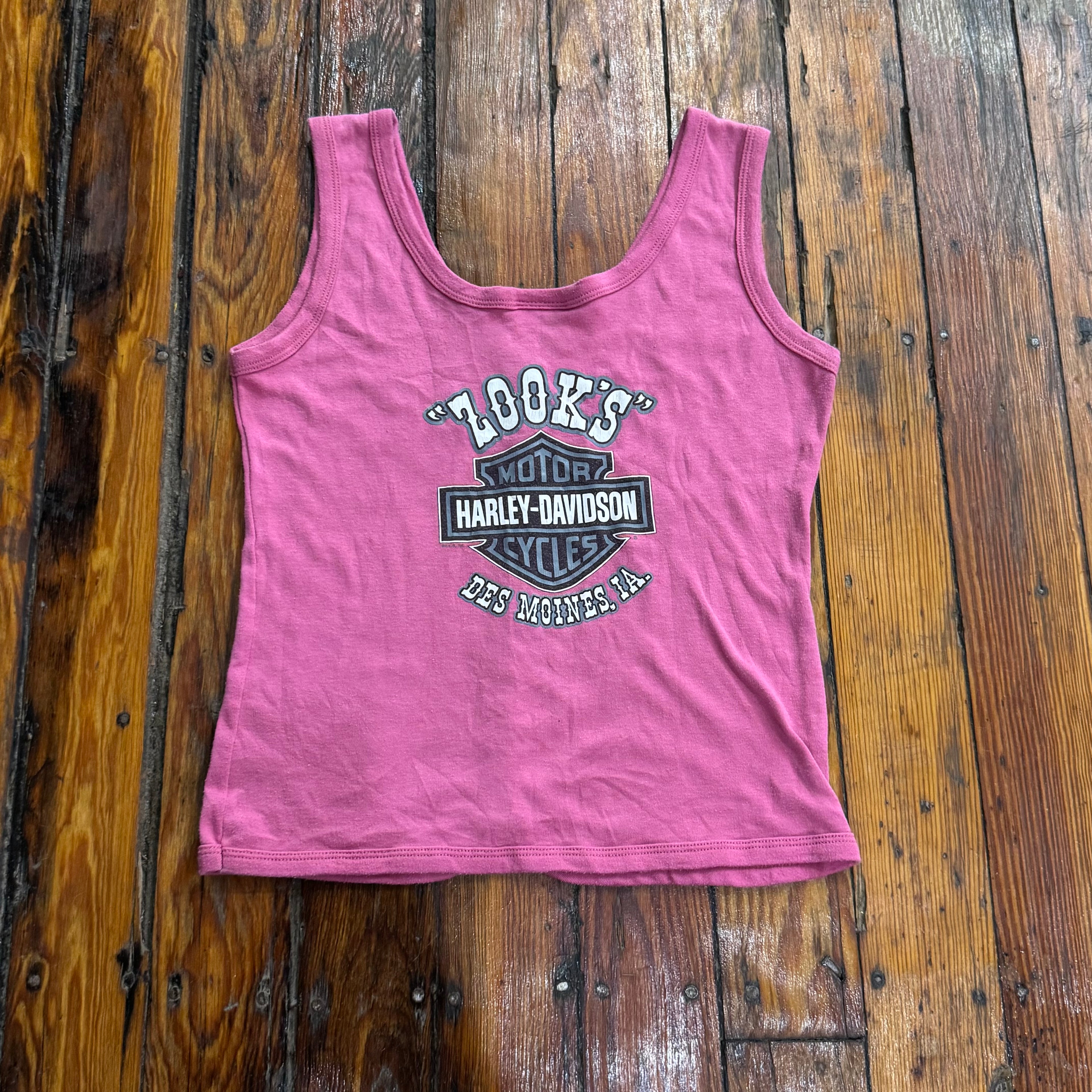 Vintage Pink Harley Tank Top T-shirt Sz M