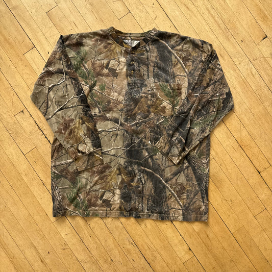 Y2K Long-sleeve Camo T-shirt Sz XXL