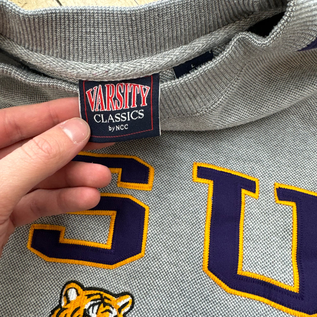 Vintage LSU Tigers SpellOut CrewNeck Sz L
