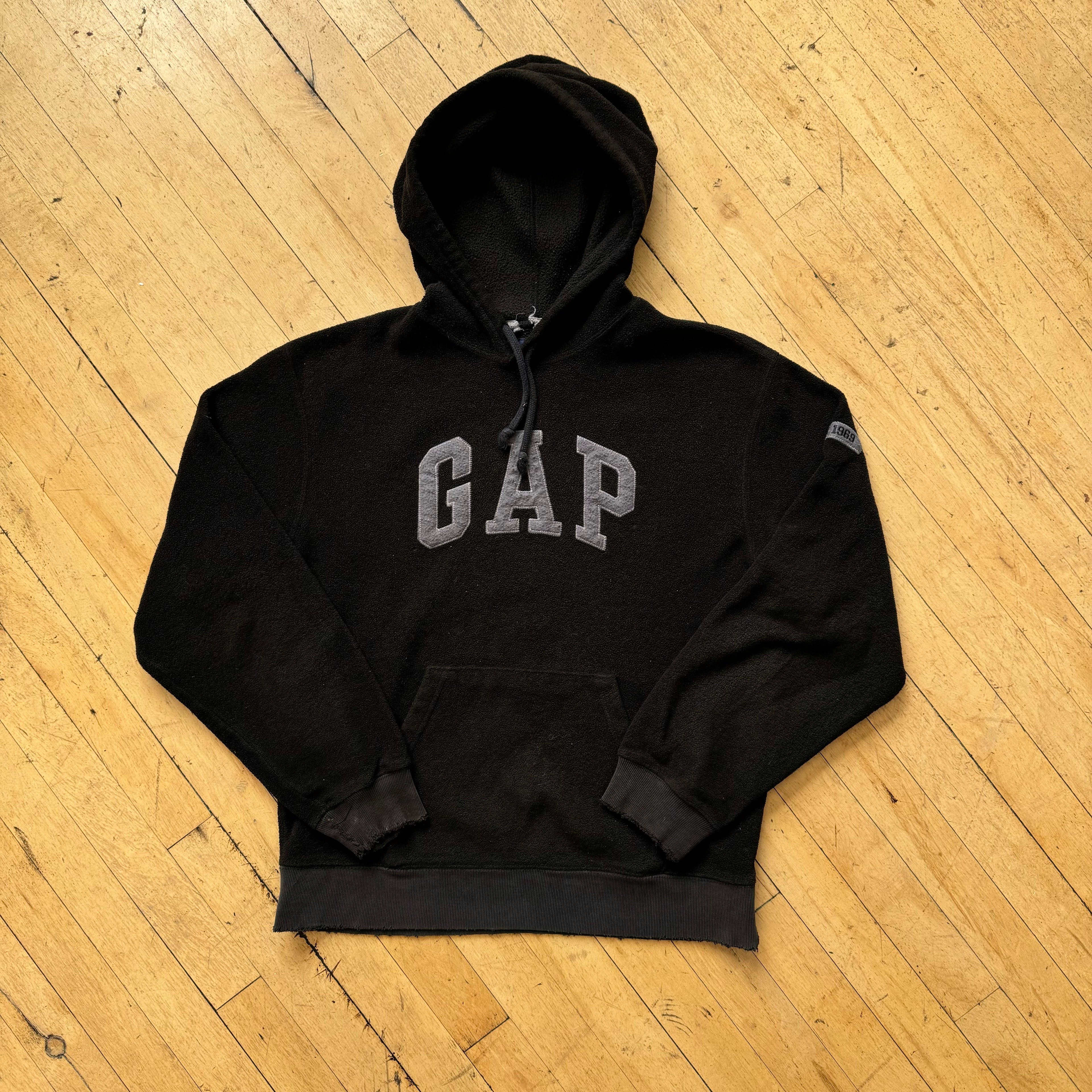 Vintage Gap SpellOut Fleece Hoodie Sz M