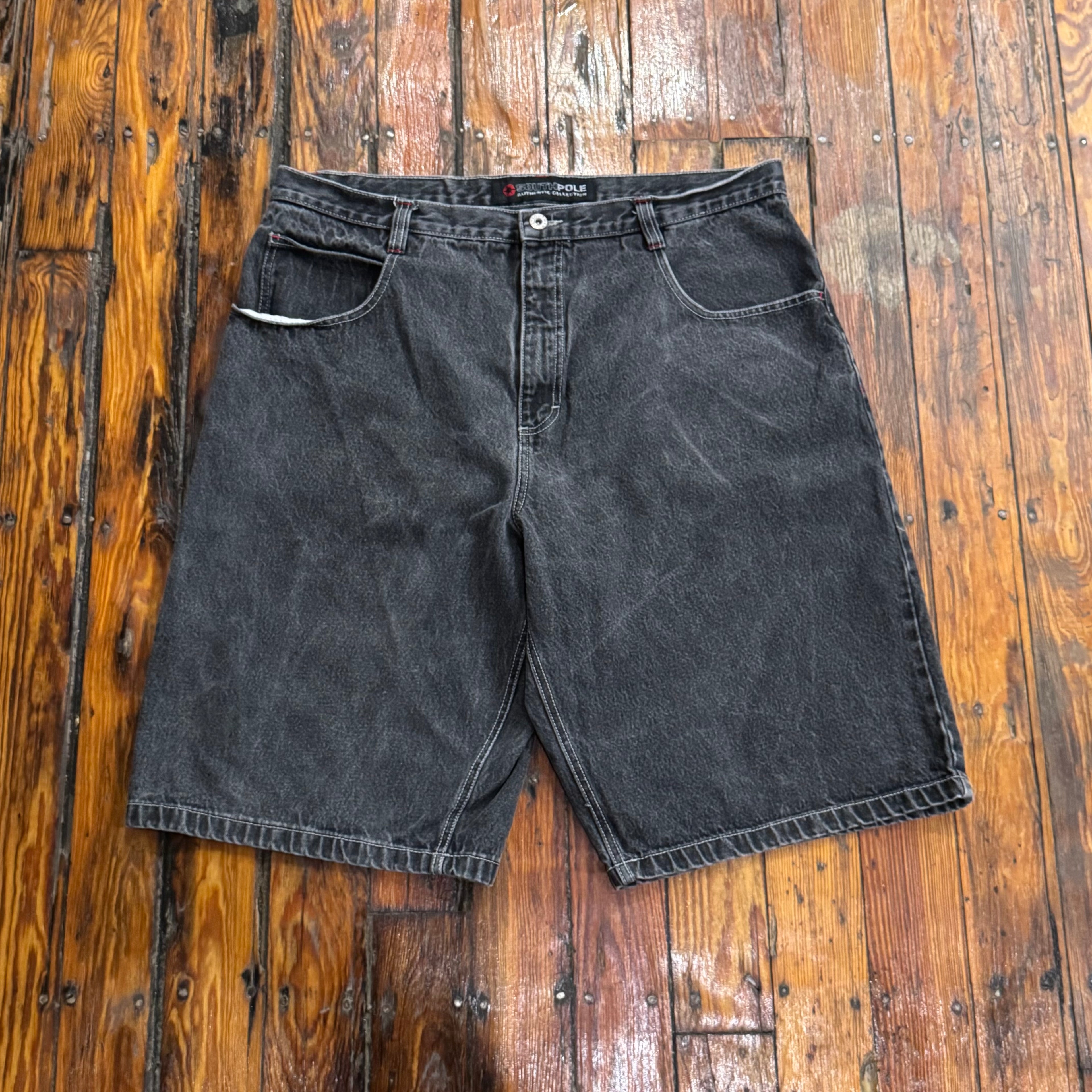 Y2K South Pole Faded Denim Jean Shorts Sz 40