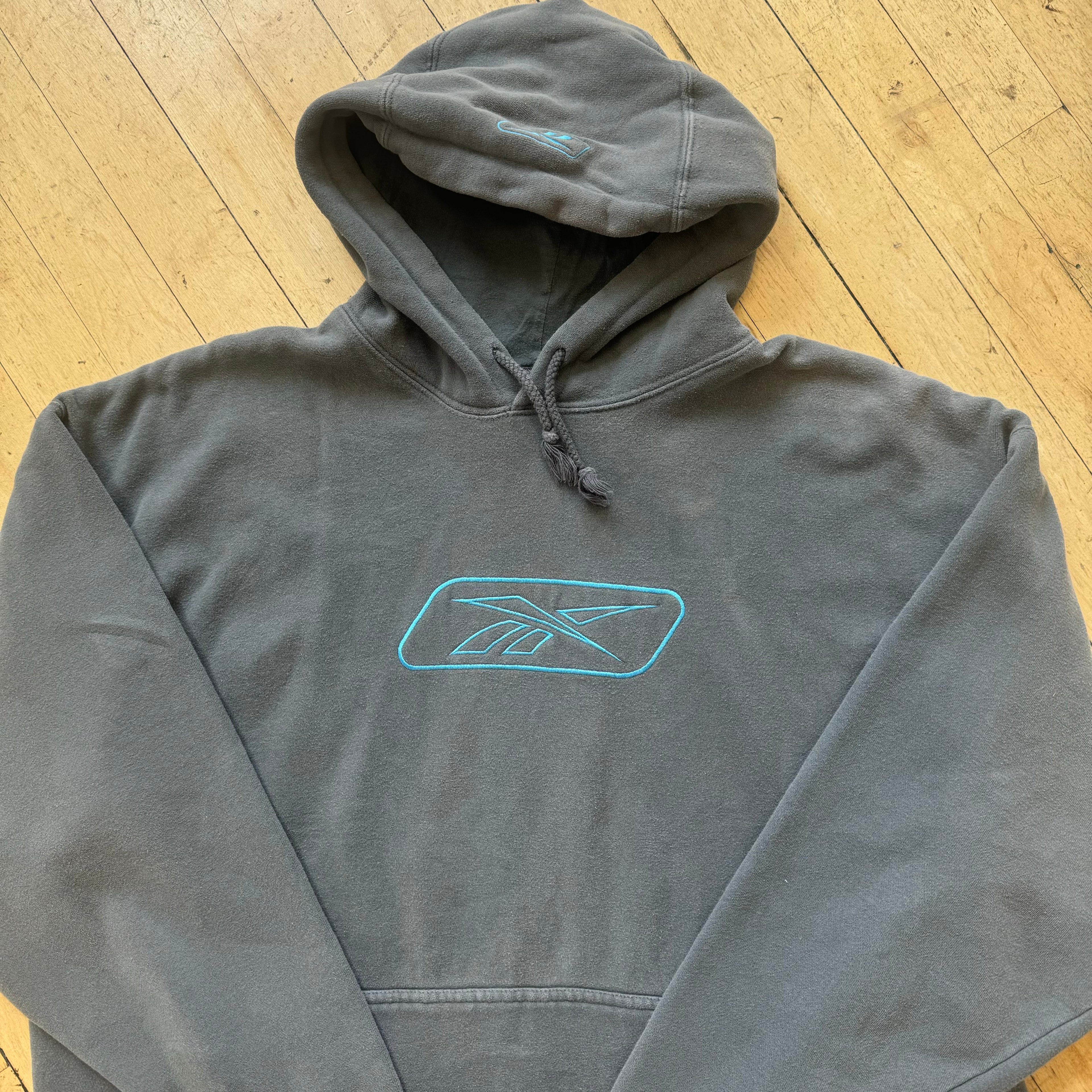 Vintage Reebok Logo Hoodie Sz L