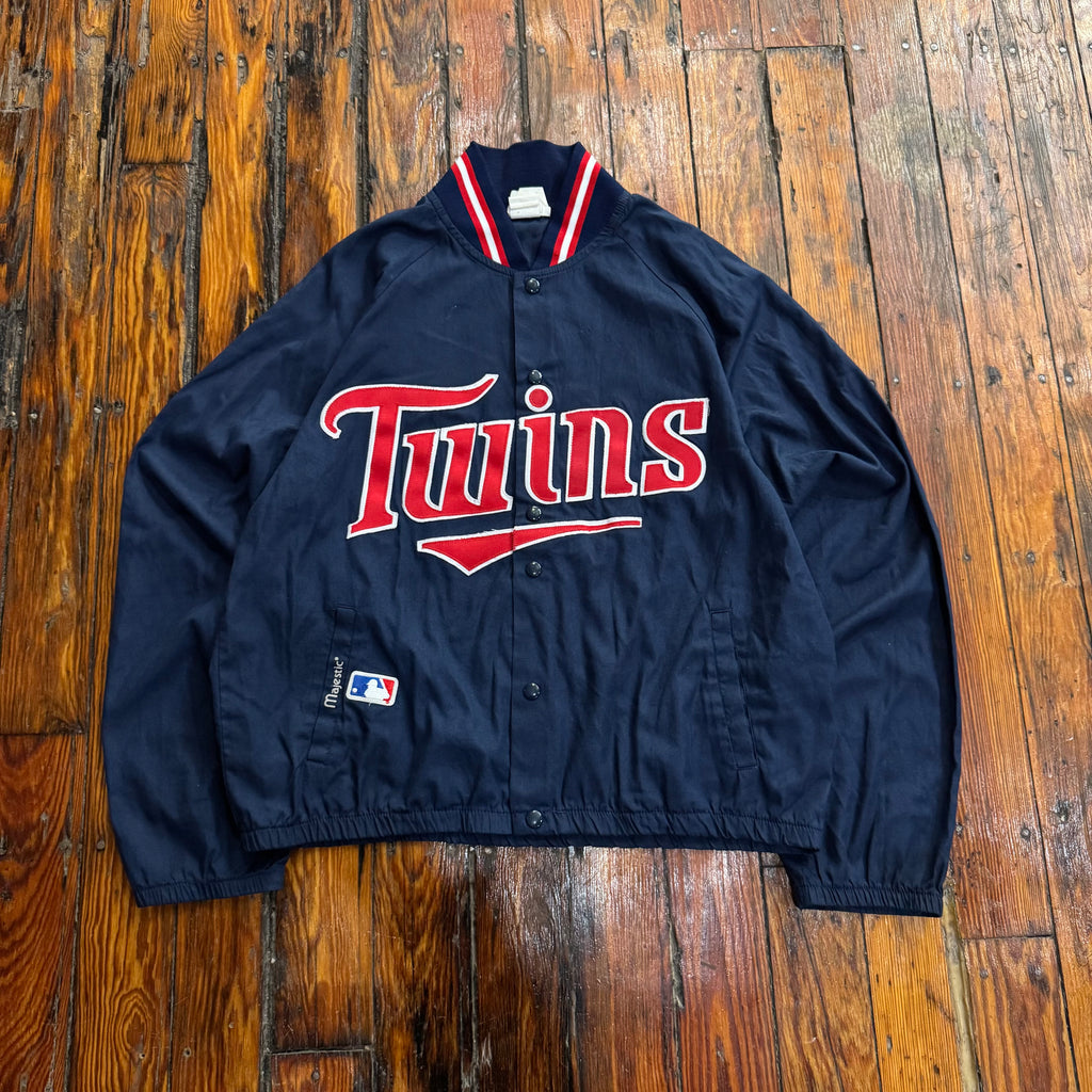 Vintage Minnesota Twins Majestic 87’ Series Button Up T-shirt Sz L