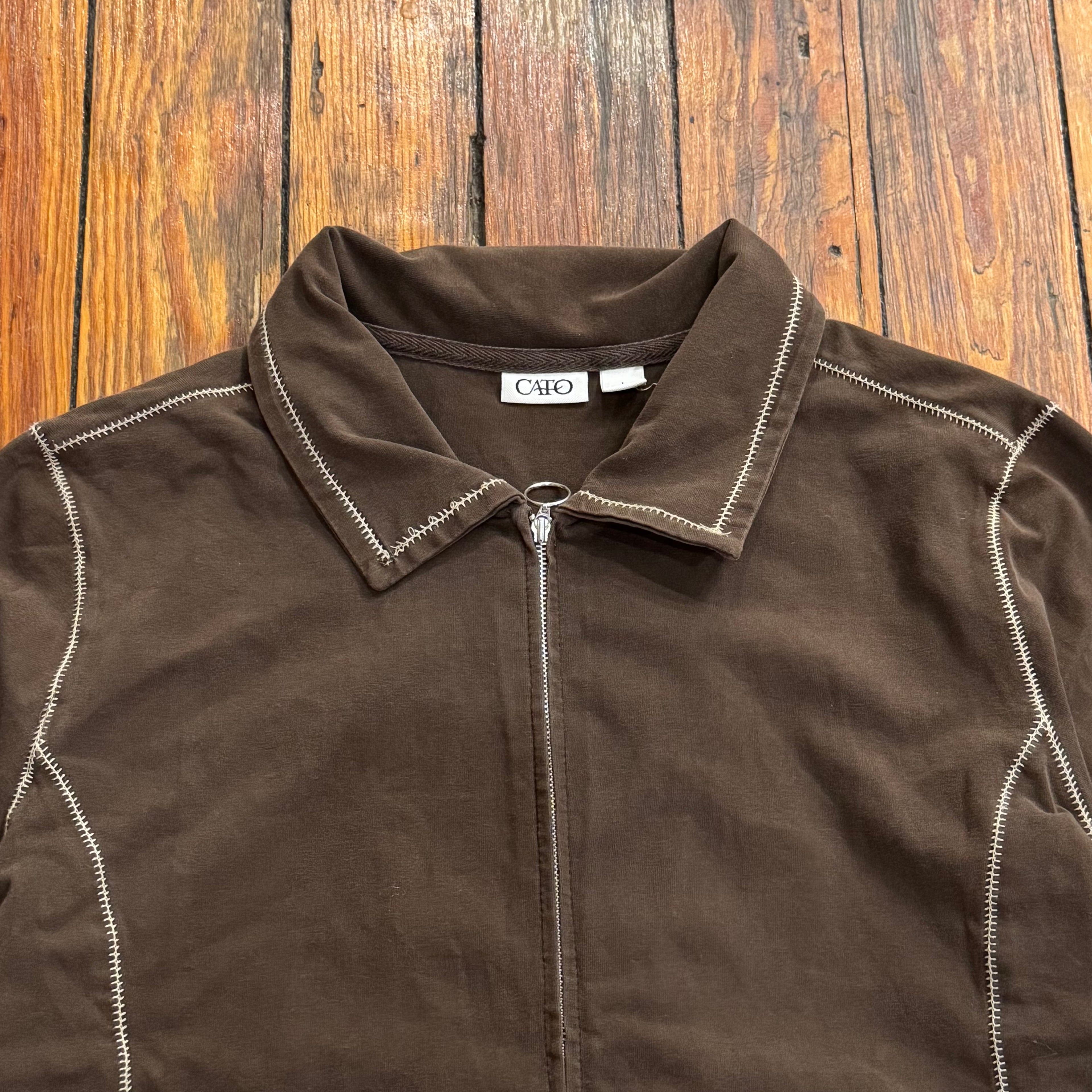Vintage Cato Light Weight Zip-Up Top Sz M