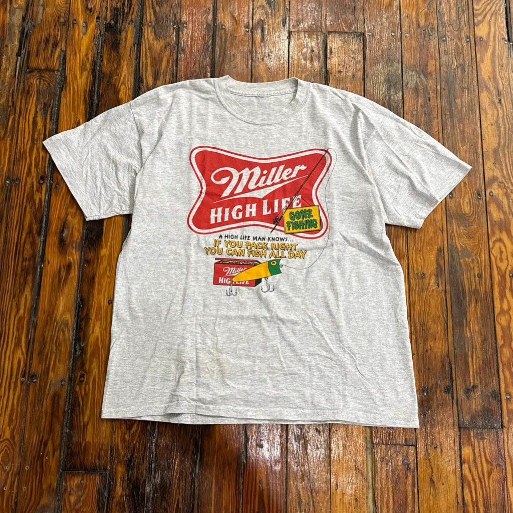 Vintage Miller High Life Fishing T-shirt Sz XL