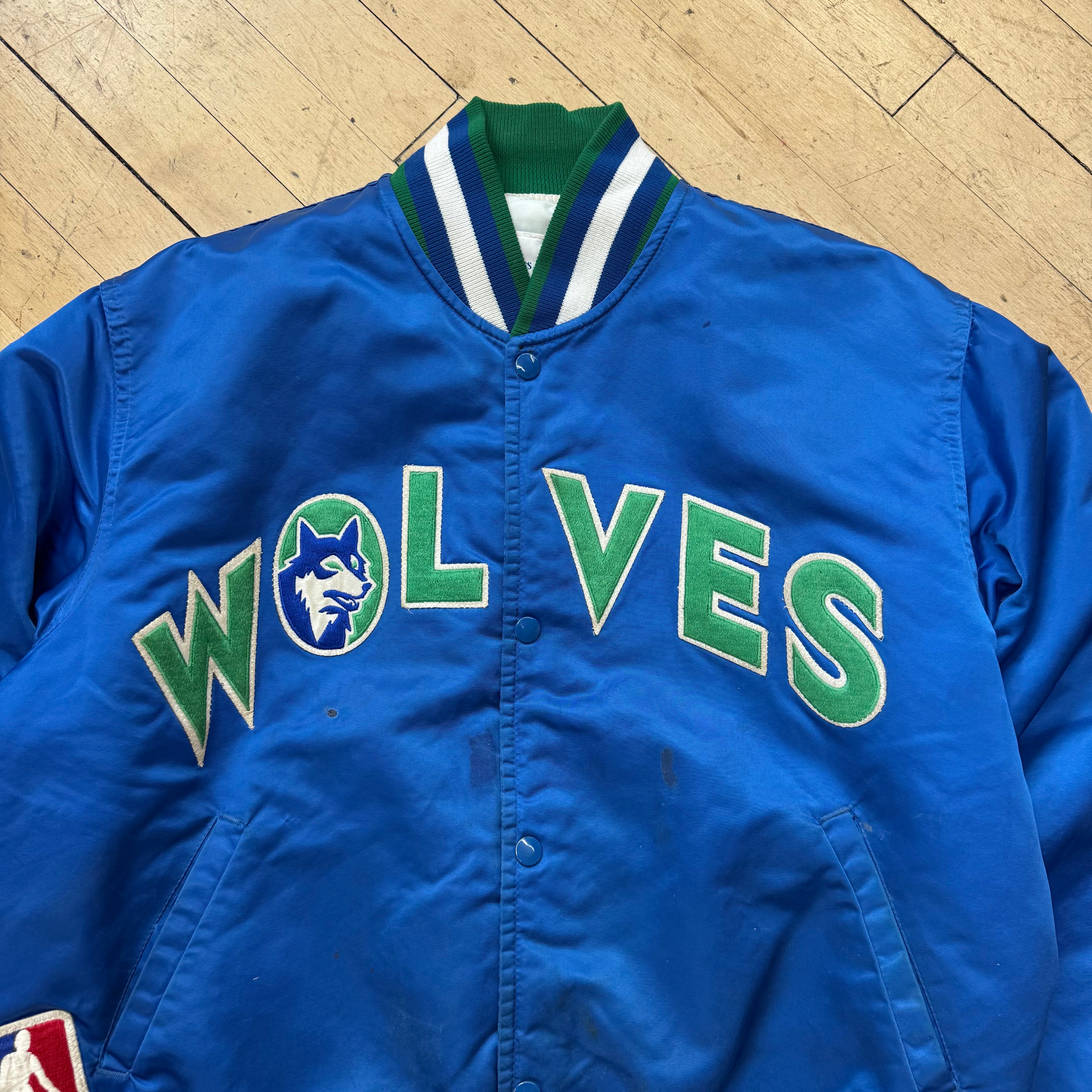 Vintage Minnesota Timberwolves Satin Starter Jacket Sz L