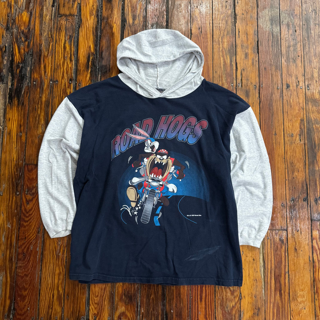 Vintage Looney Tunes Road Hogs Hoodie Sz XL