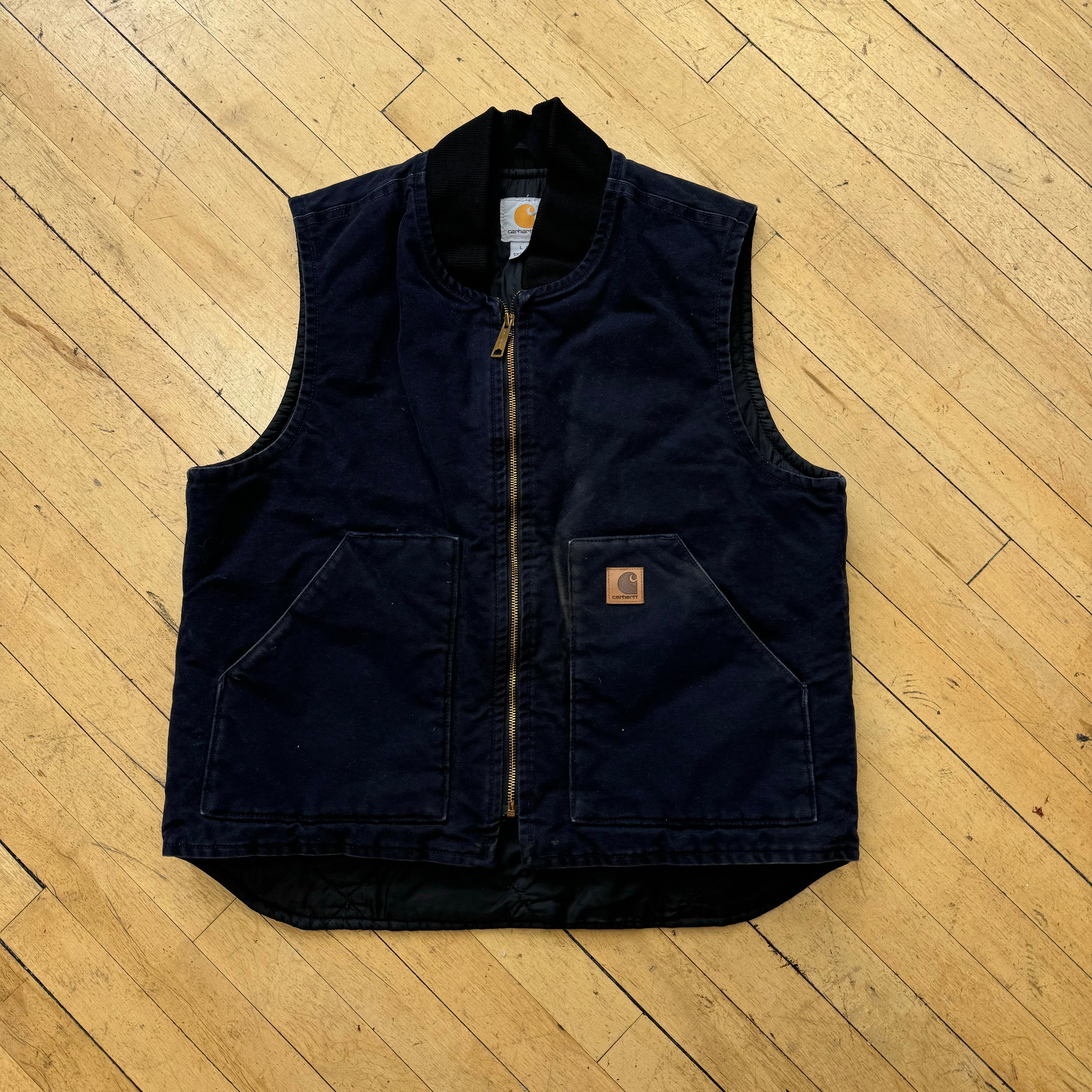 Vintage Carhartt Navy Vest Sz L