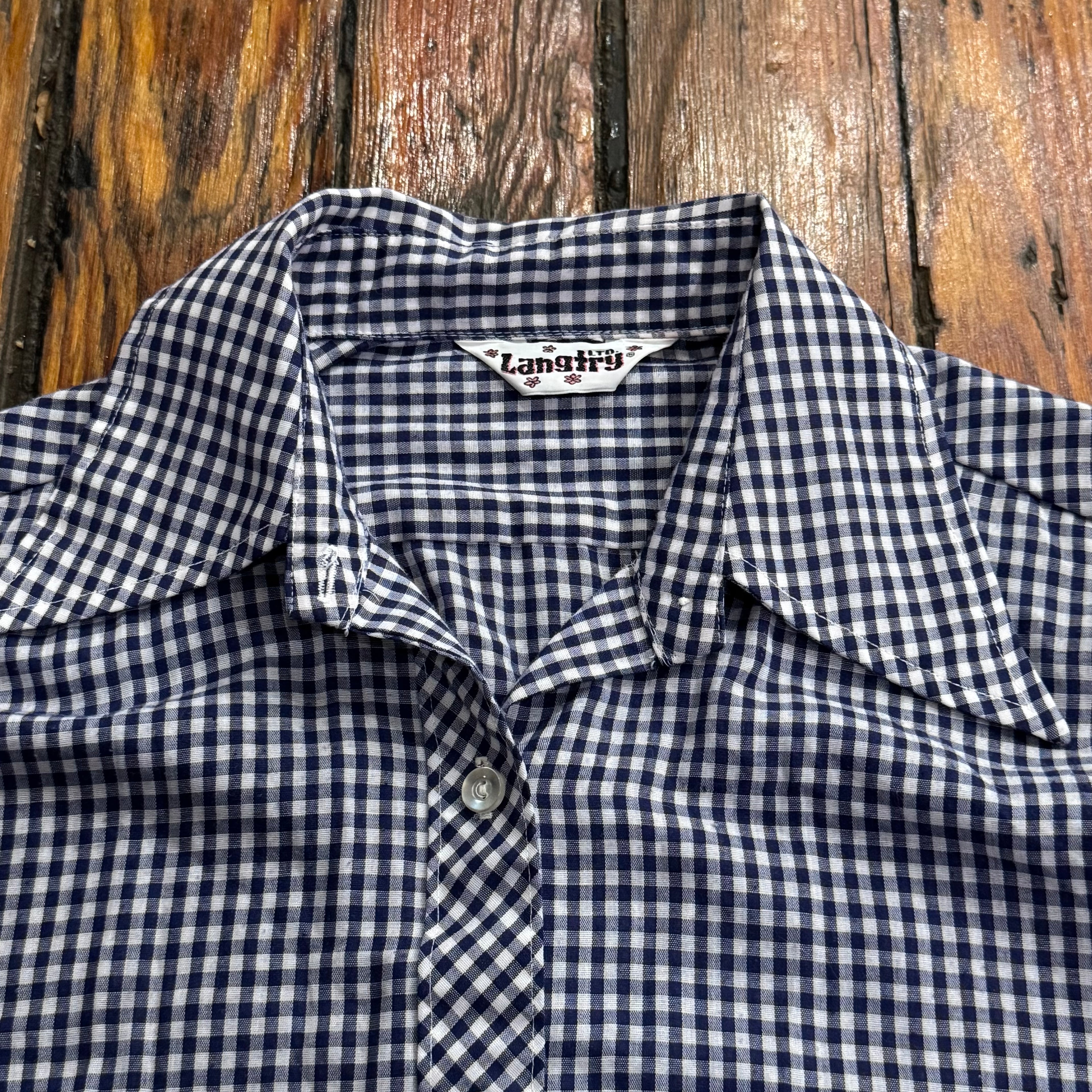 Vintage Langtry Plaid Button Up Shirt Sz M