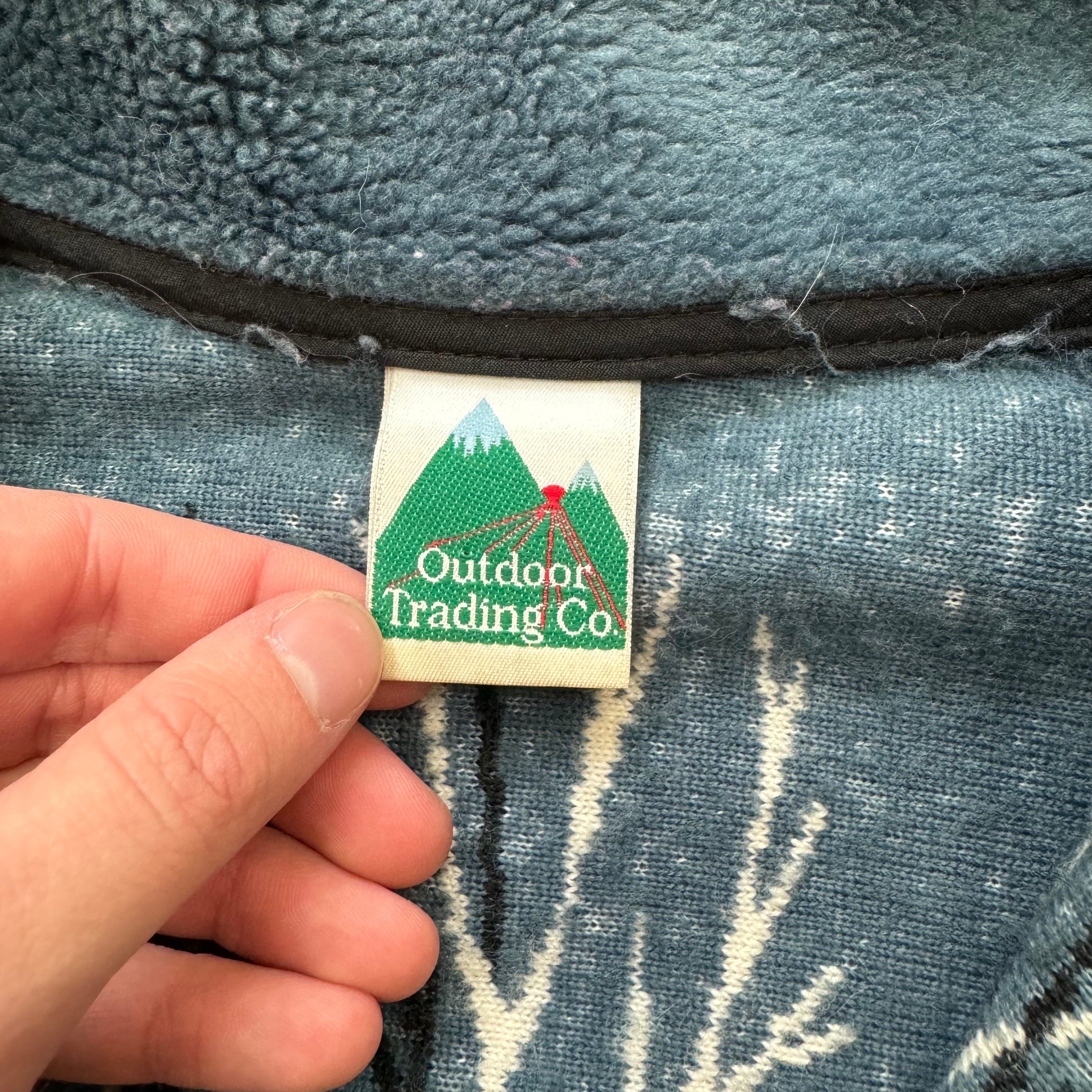 Vintage Outdoors Wolf Wraparound Fleece Jacket Sz L