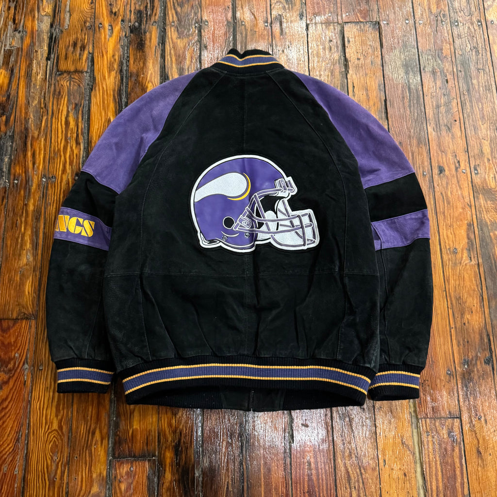 Vintage Suede Minnesota Vikings Jacket Sz XL