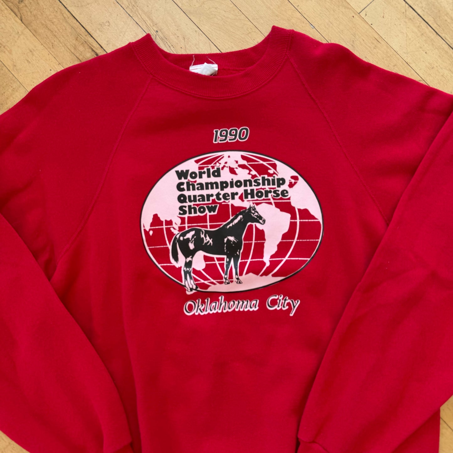 Vintage World Champion Quarter Horse Show CrewNeck Sz L