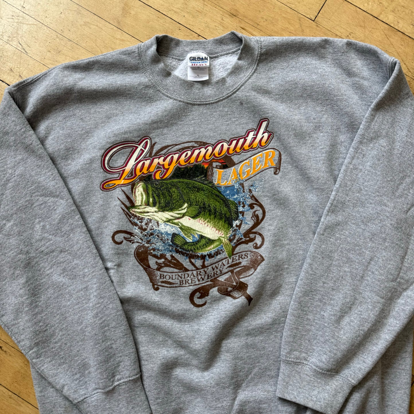 Vintage Large Mouth Bass Fishing Crewneck Sz L