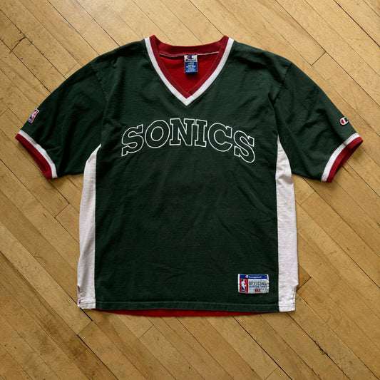 Vintage Seattle Sonics Champion Shooting T-shirt Sz L