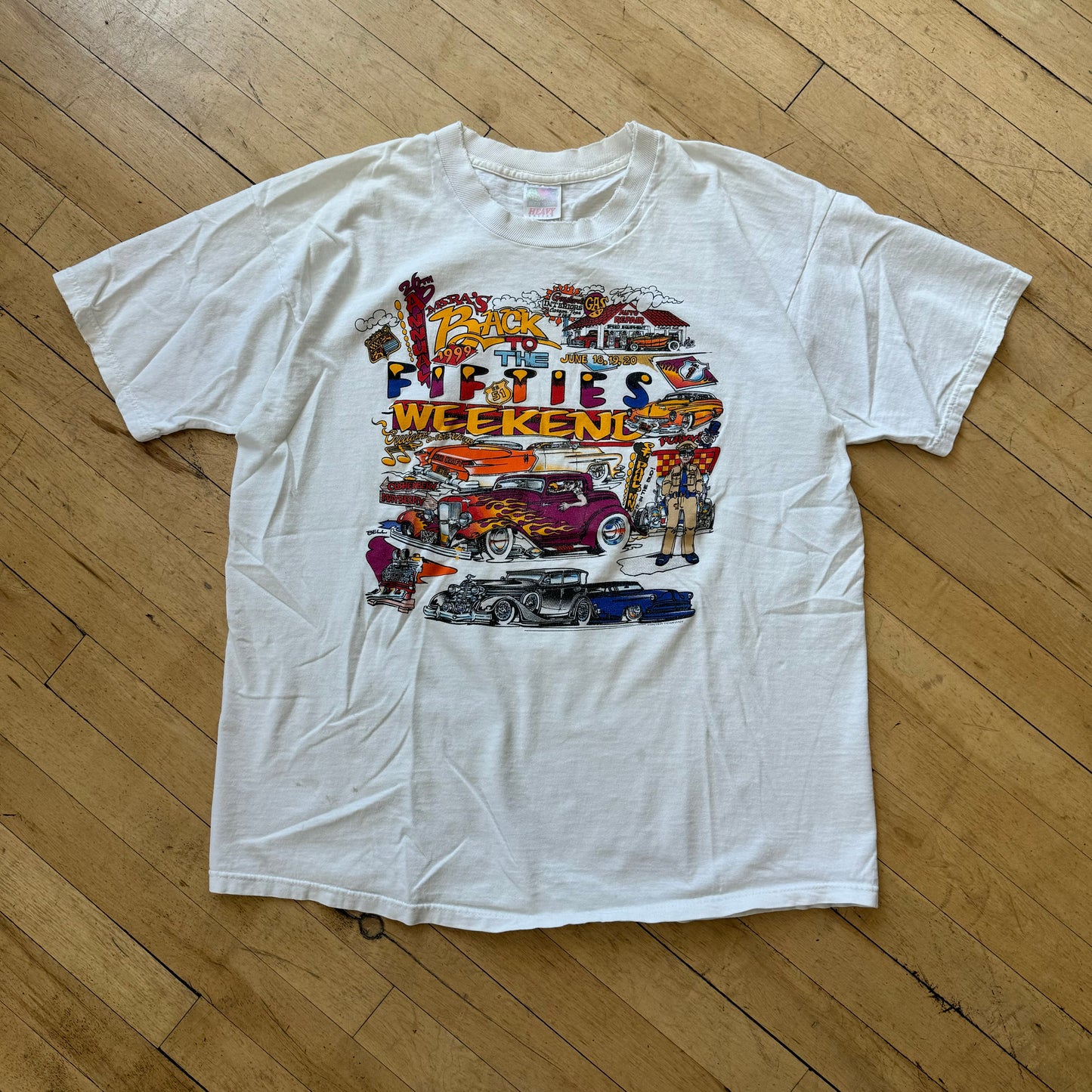 Vintage Back to the Fifties Car meet T-shirt Sz L