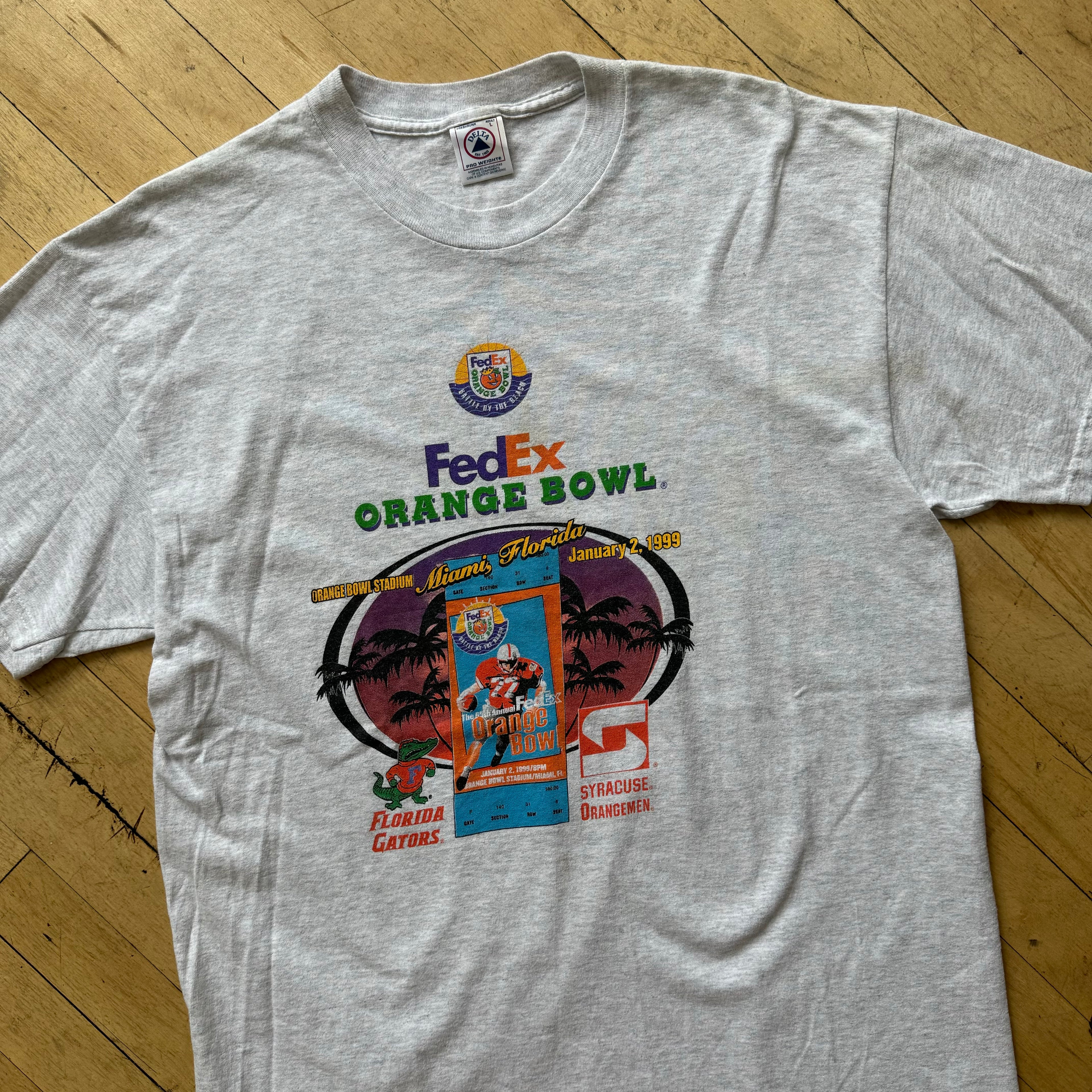 Vintage FedEx Orange Bowl T-shirt Sz L