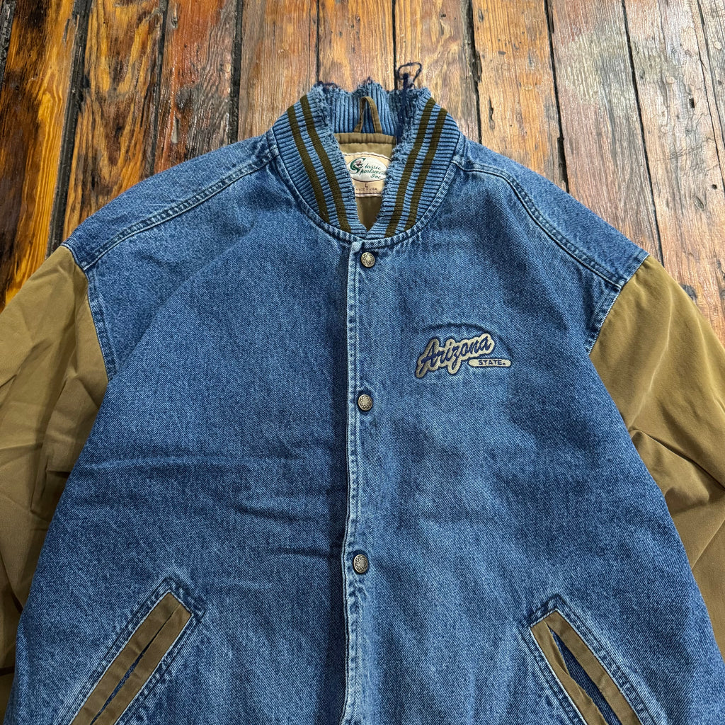 Vintage Arizona Jeans Denim Bomber Jacket Sz XL