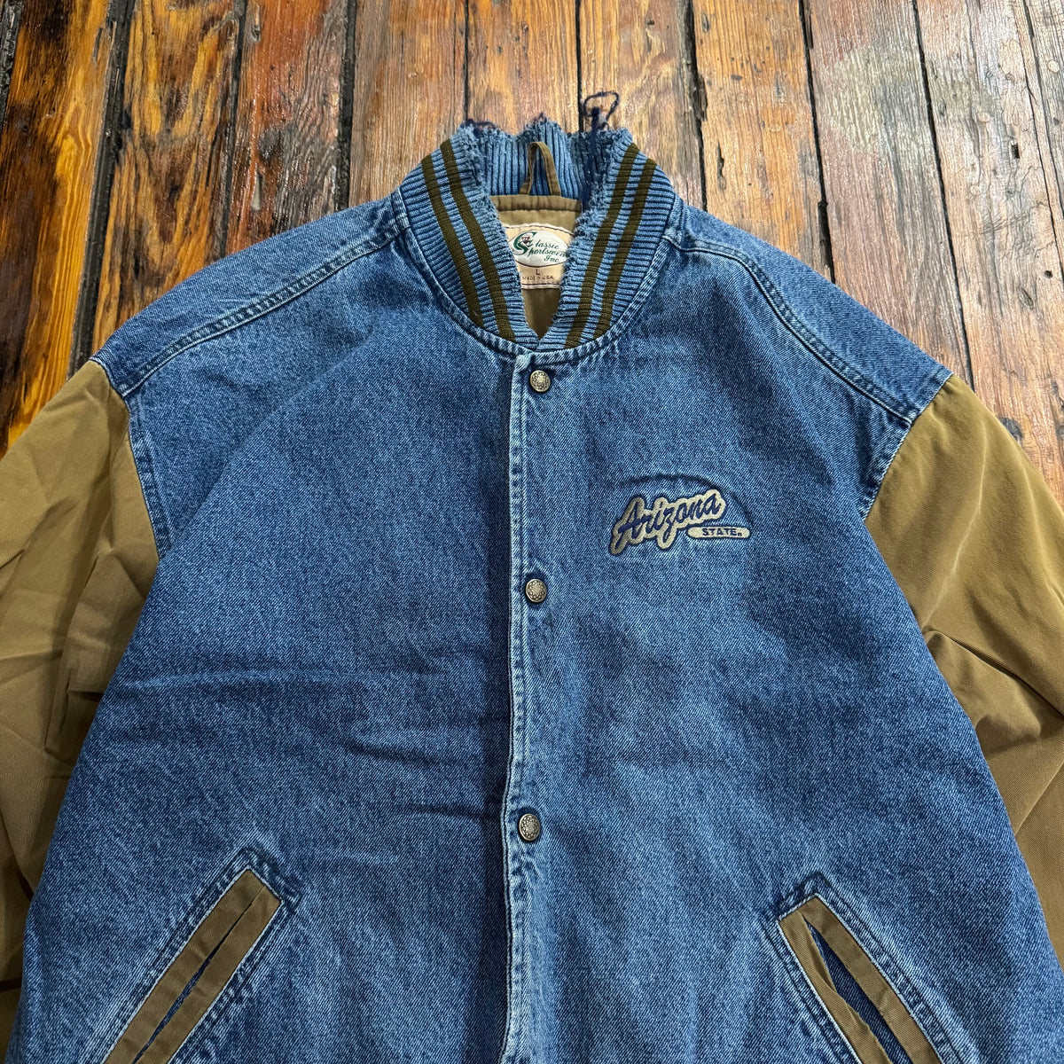 Vintage Arizona Jeans Denim Bomber Jacket Sz XL