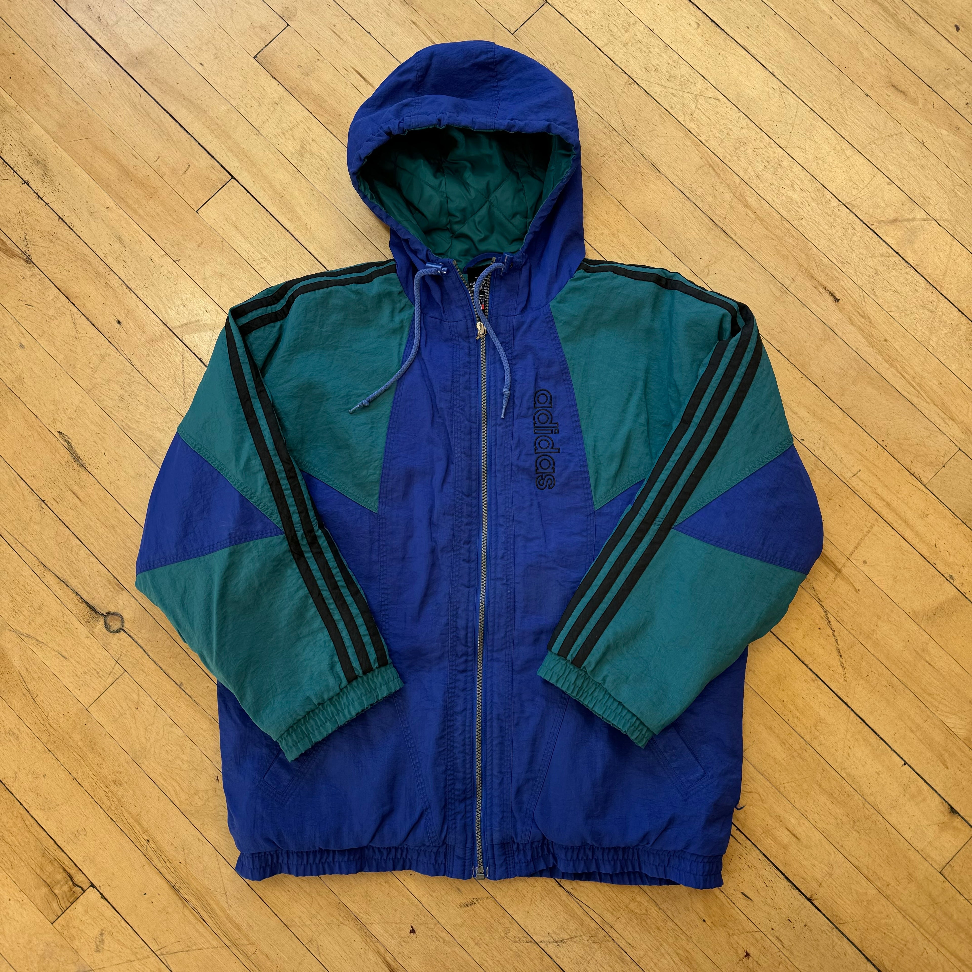 Vintage Aqua Adidas Puffer Jacket Sz M