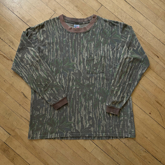 Vintage RealTree Ringer Jungle Camo T-shirt Sz XL