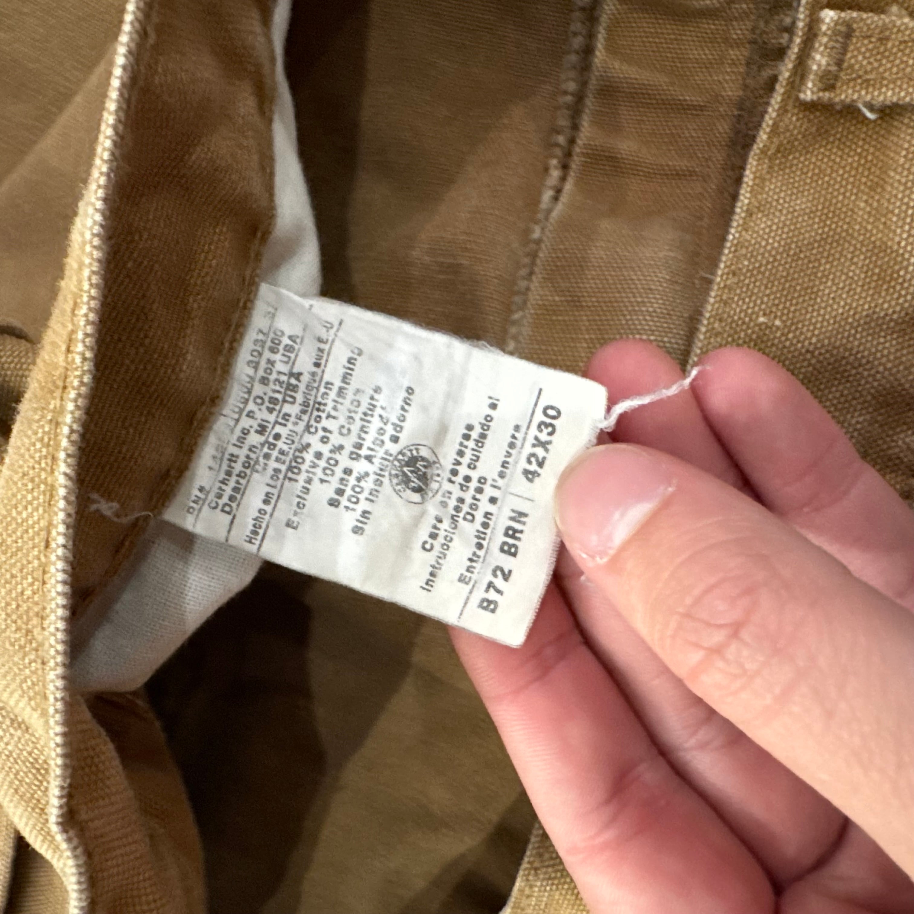 Vintage Carhartt Khaki Denim Pants Sz 42x30