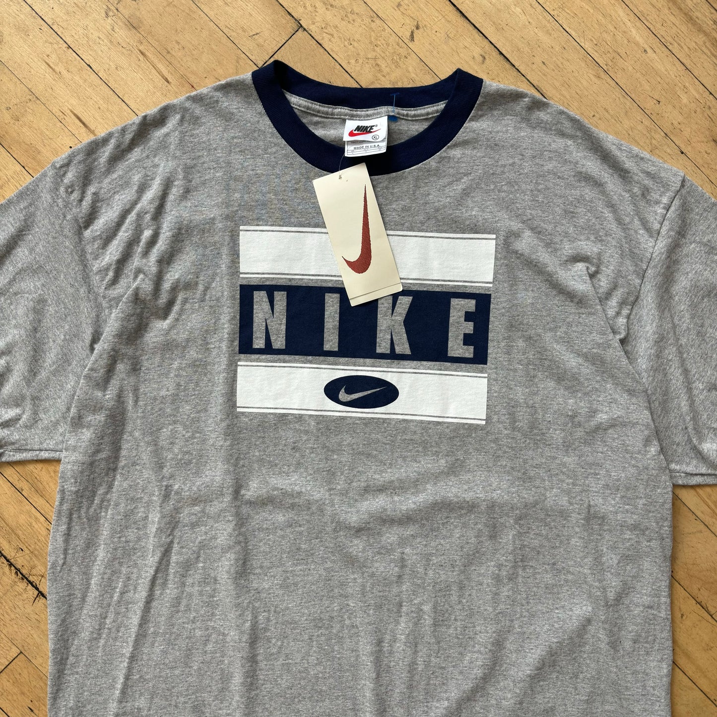 Vintage DS Nike SpellOut Ringer T-shirt Sz XL