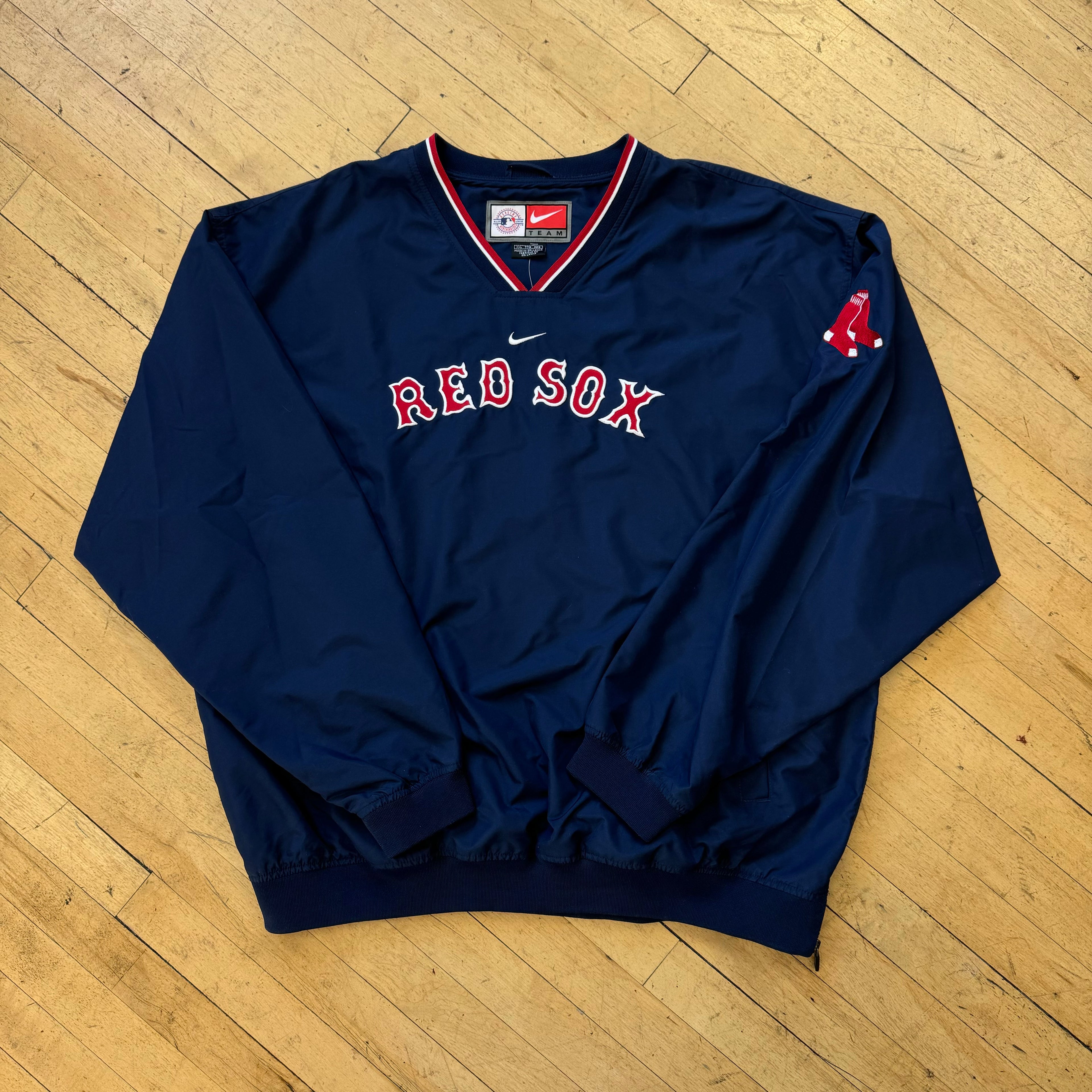 Vintage Nike Red Sox Center Swoosh Pullover Jacket Sz XL