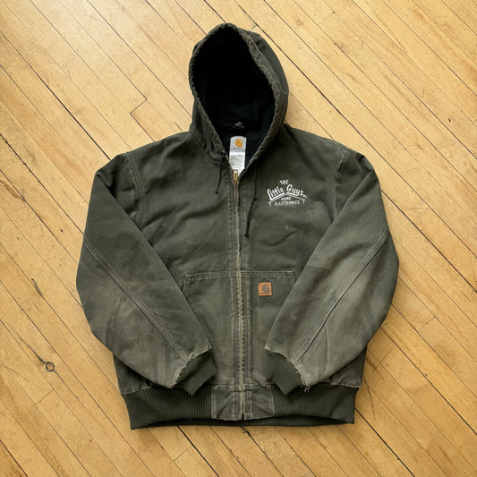 Vintage Faded Olive Carhartt Hooded Jacket Sz L