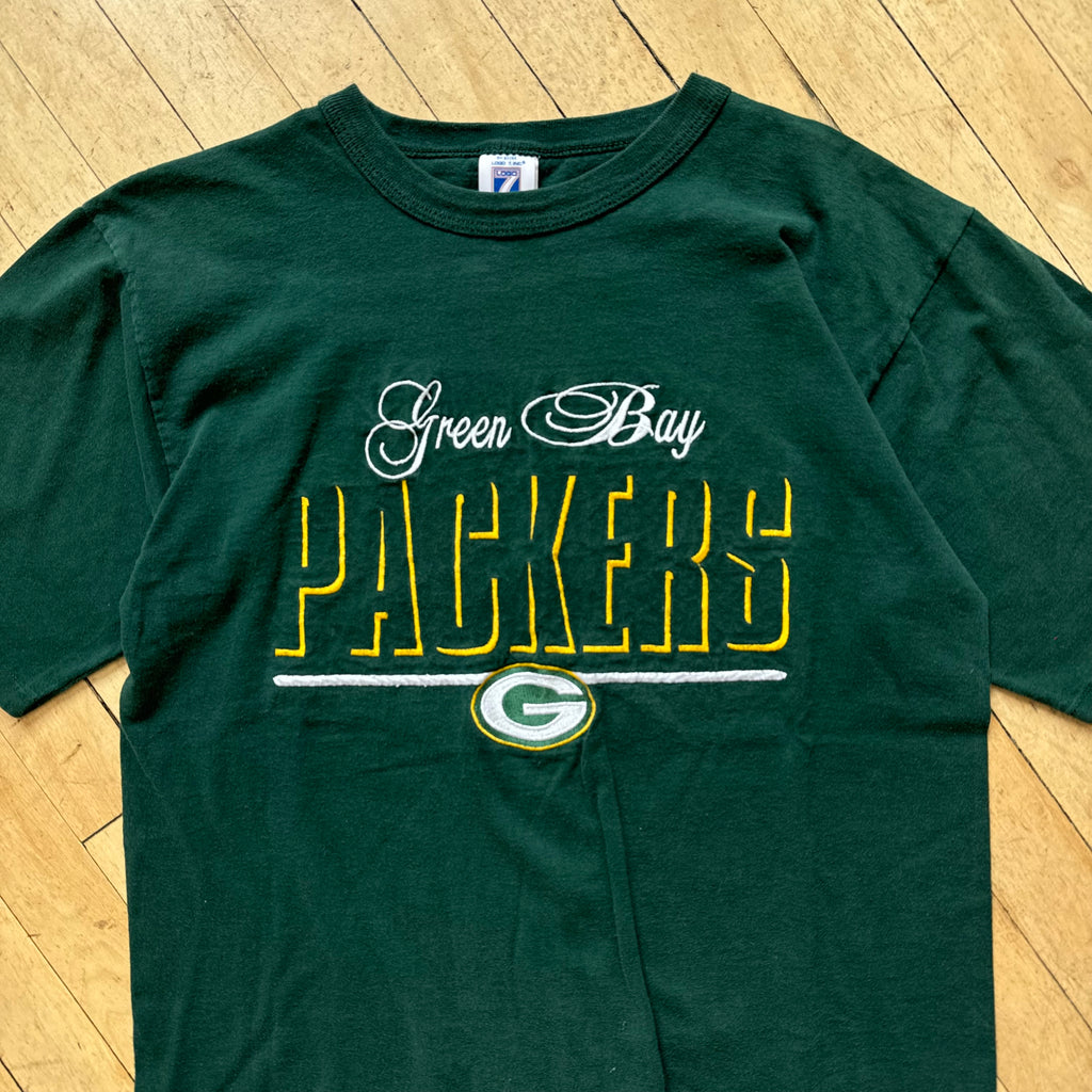 Vintage Green Bay Packers Embroidered T-shirt Sz M