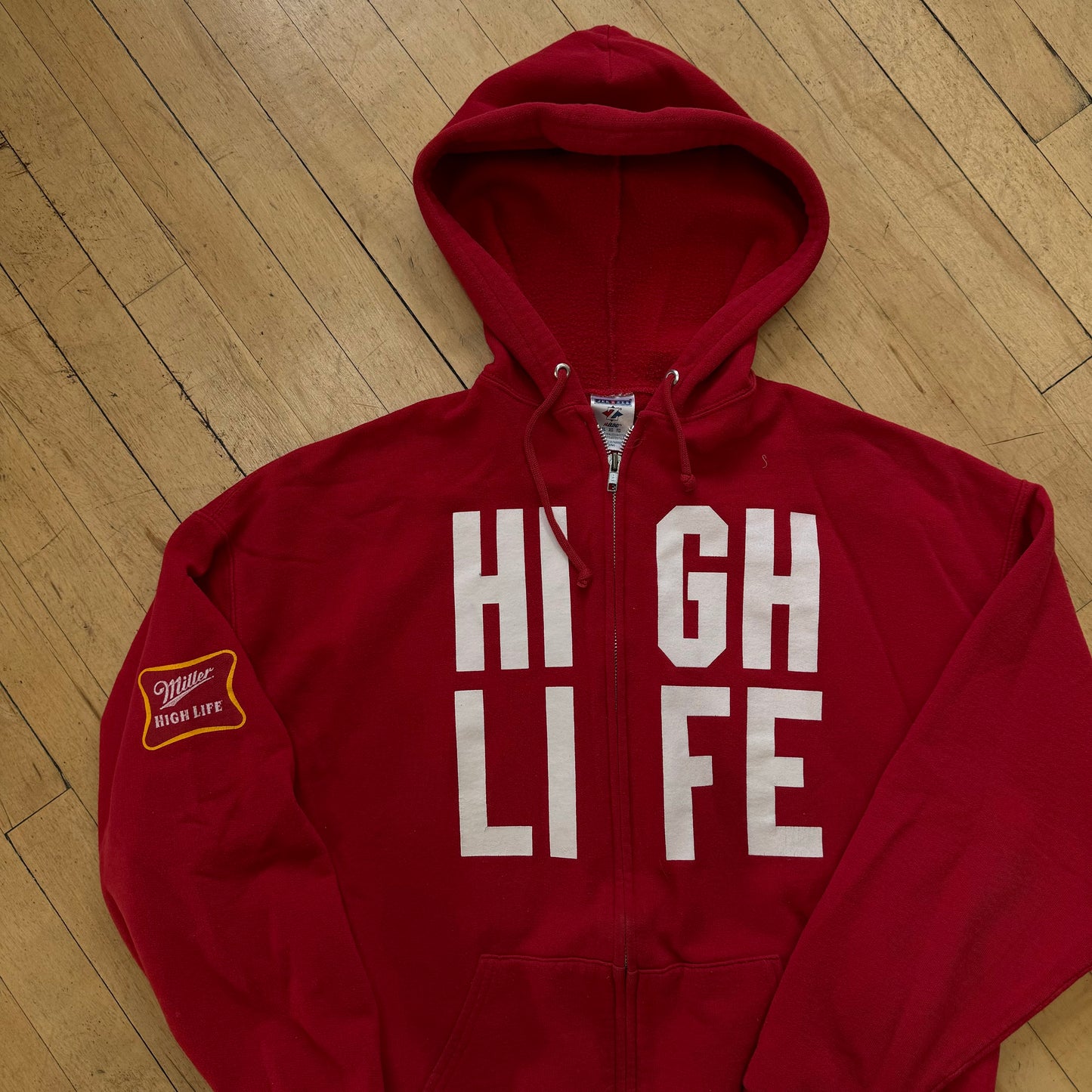 Y2K Miller High Life Zip Up Jacket Sz L