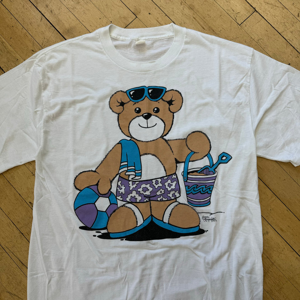 Vintage Teddy Bear Beach T-shirt Sz XL