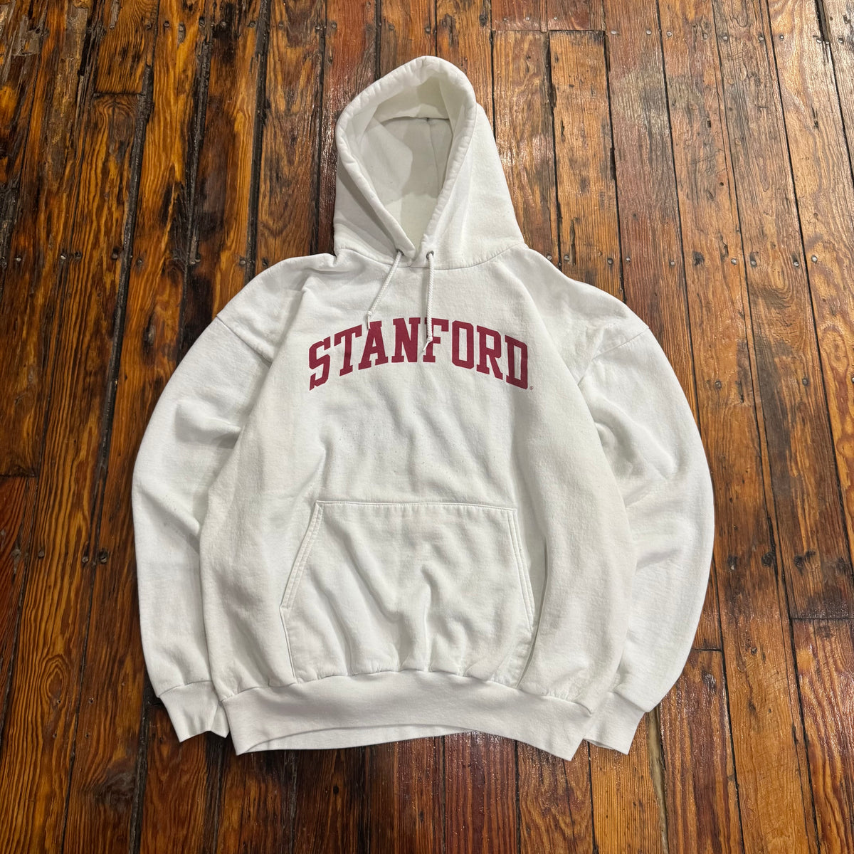 Vintage Stanford Spellout Hoodie Sz L
