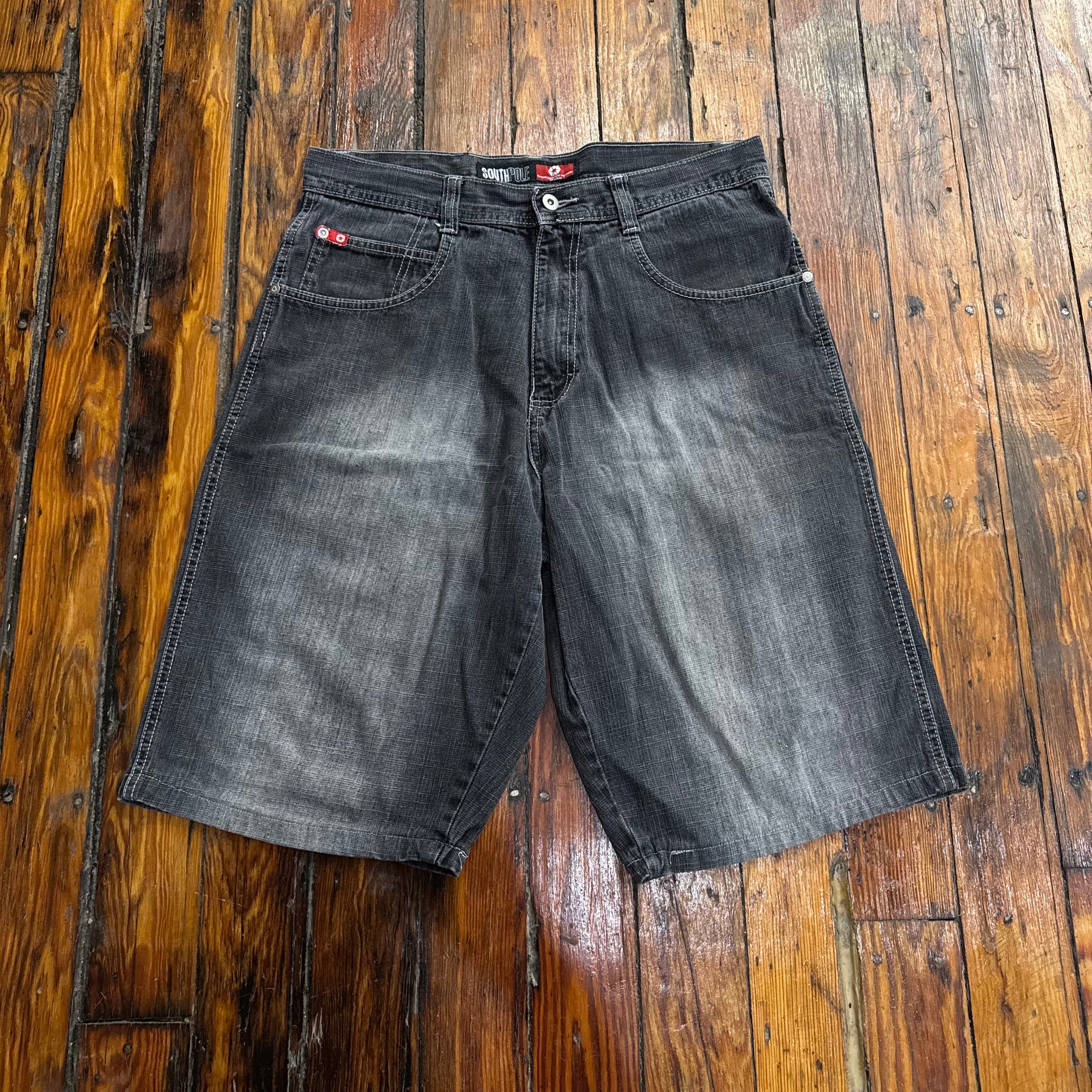 Y2K Faded SouthPole Denim Jean Shorts Sz 32