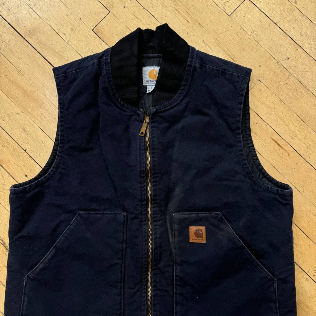 Vintage Carhartt Navy Vest Sz L