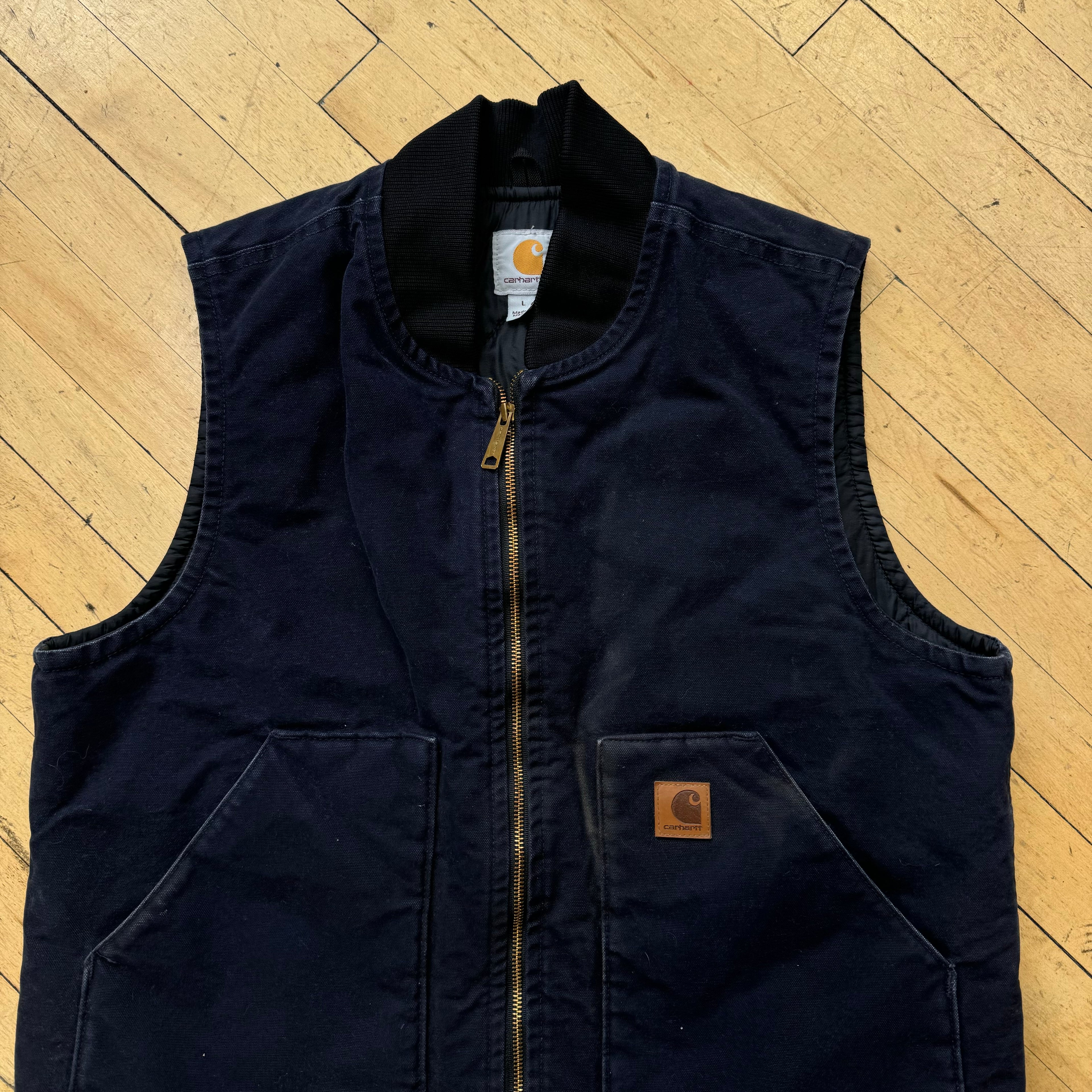 Vintage Carhartt Navy Vest Sz L