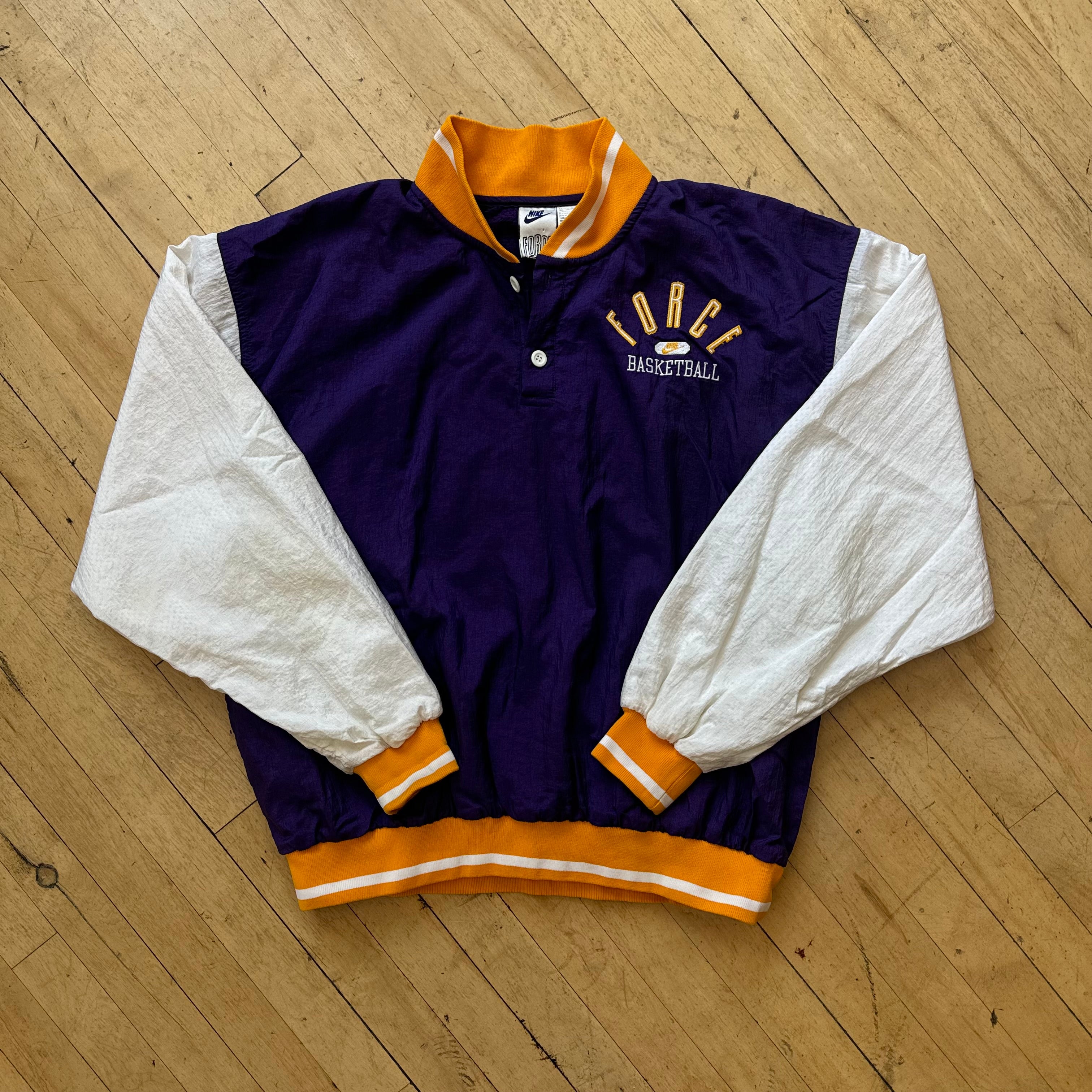 Vintage Nike Force Basketball Two Button Windbreaker Jacket Sz L