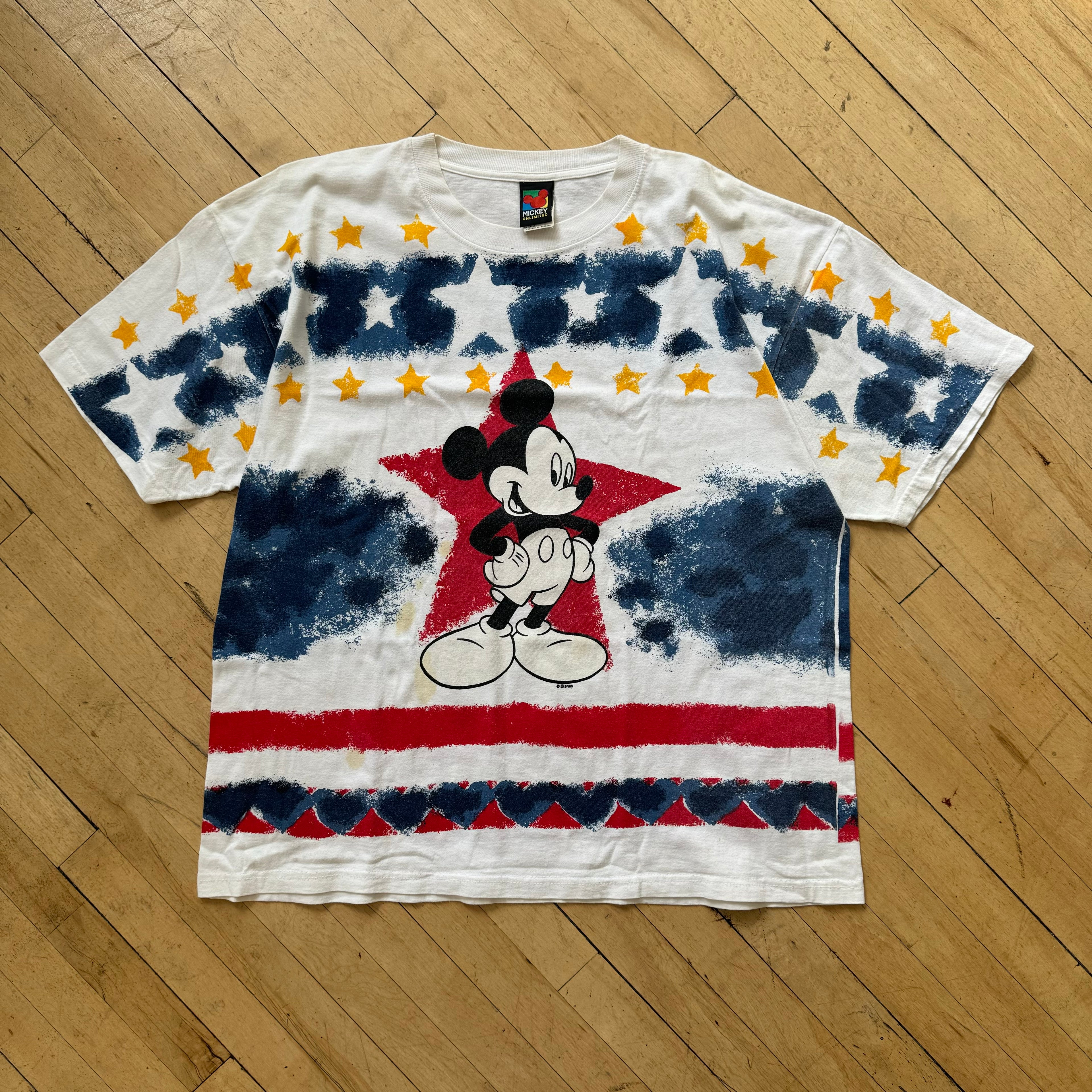 Vintage Mickey Mouse AOP T-shirt Sz XXL