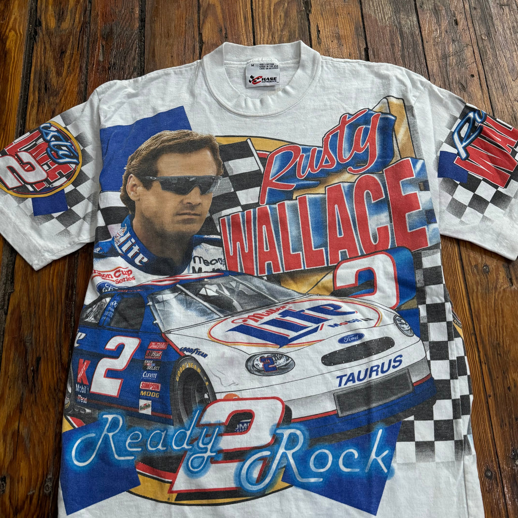 Vintage Rusty Wallace NASCAR AOP T-shirt Sz M