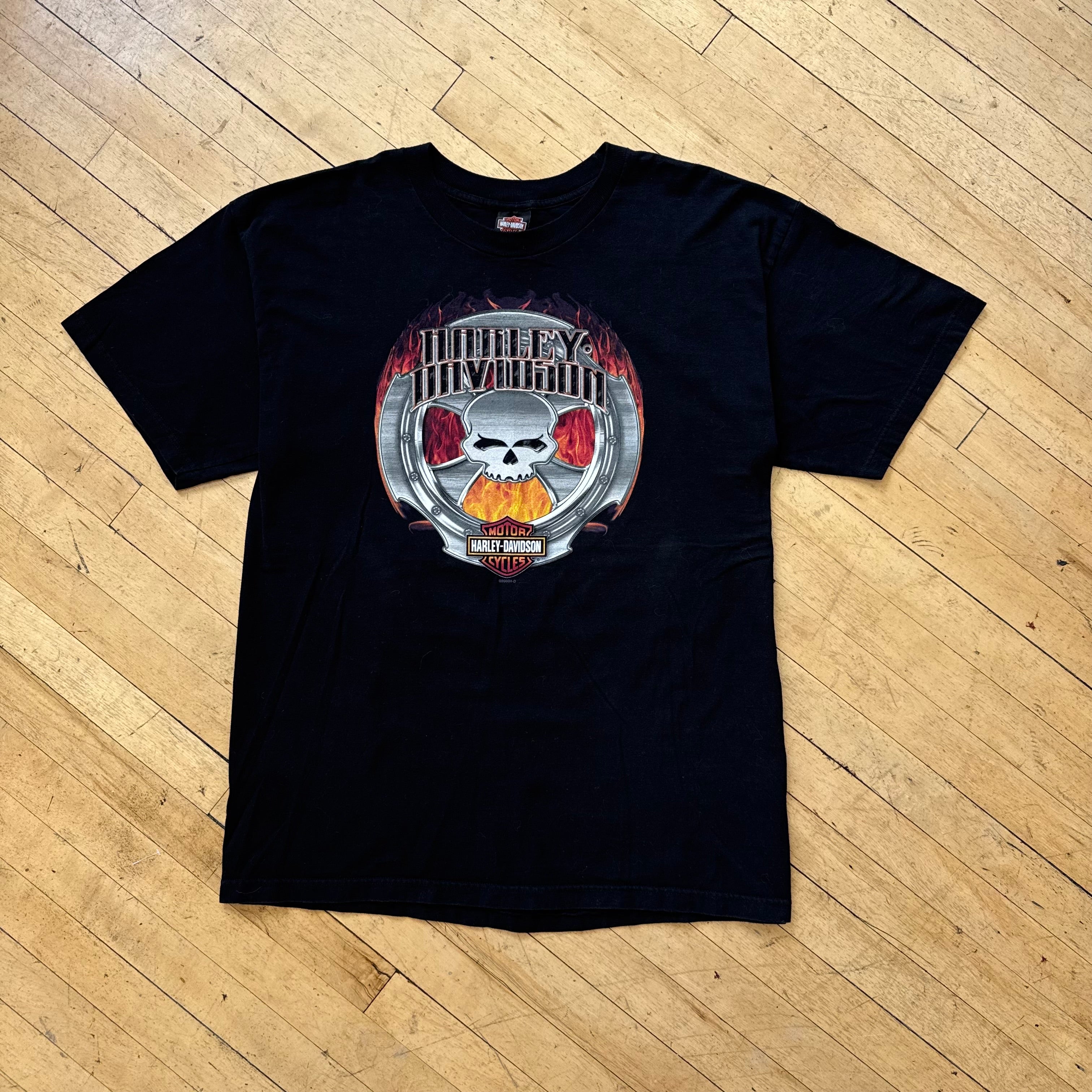 Y2K Harley Davidson Skull Iowa T-shirt Sz XXL