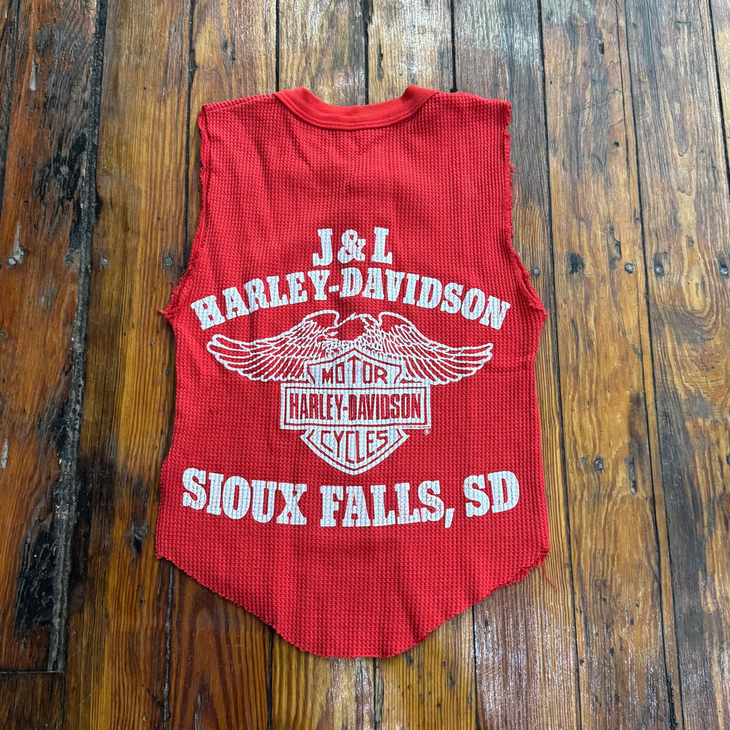 Vintage Harley Davidson Sioux Falls TankTop Thermal Sz S