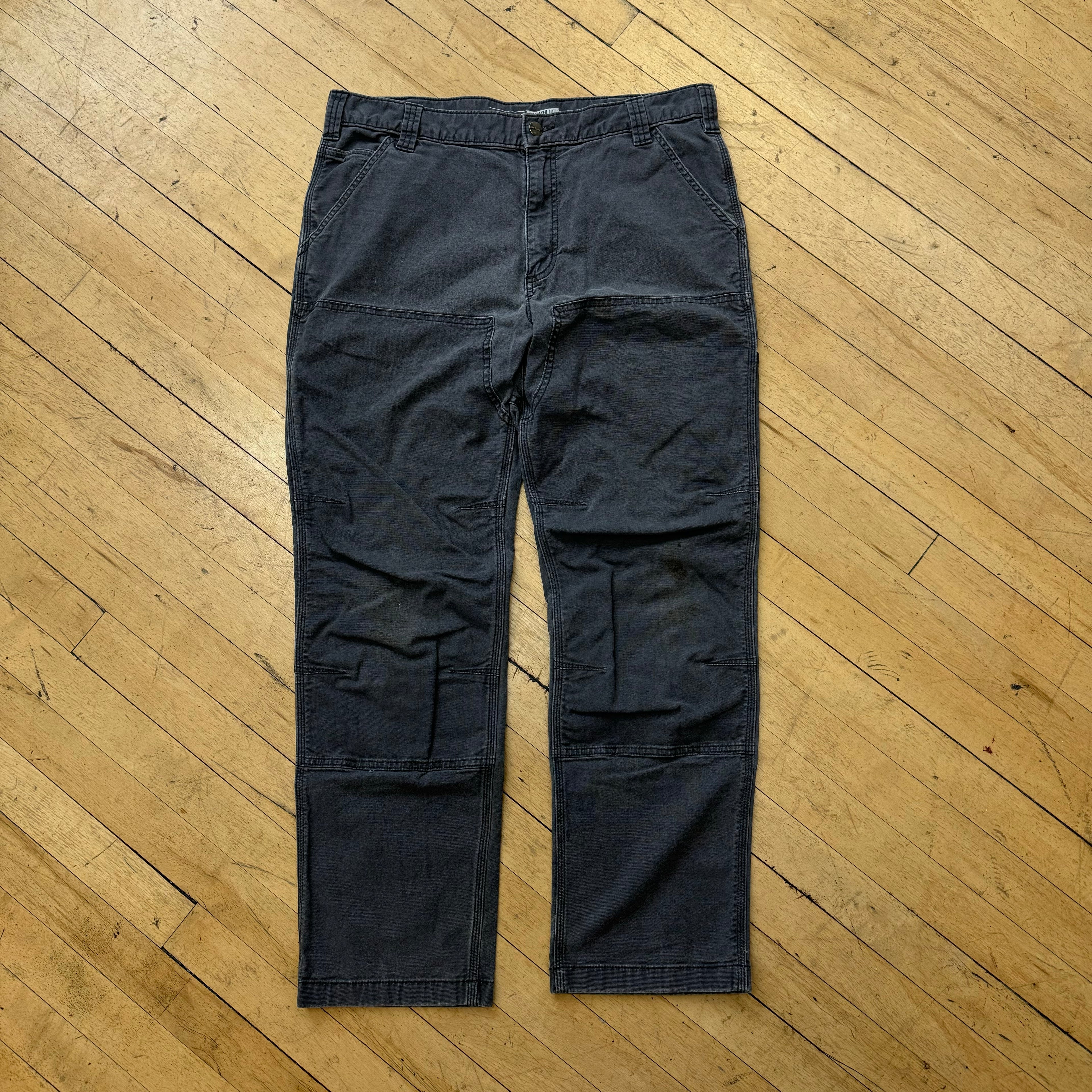 Y2K Grey Carhartt Khaki Double Knee Pants Sz 36x32