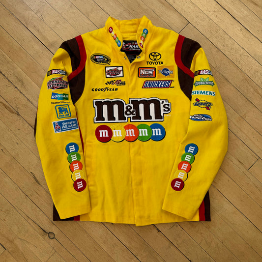 Vintage Kyle Busch M & M Nascar Patch Jacket Sz S