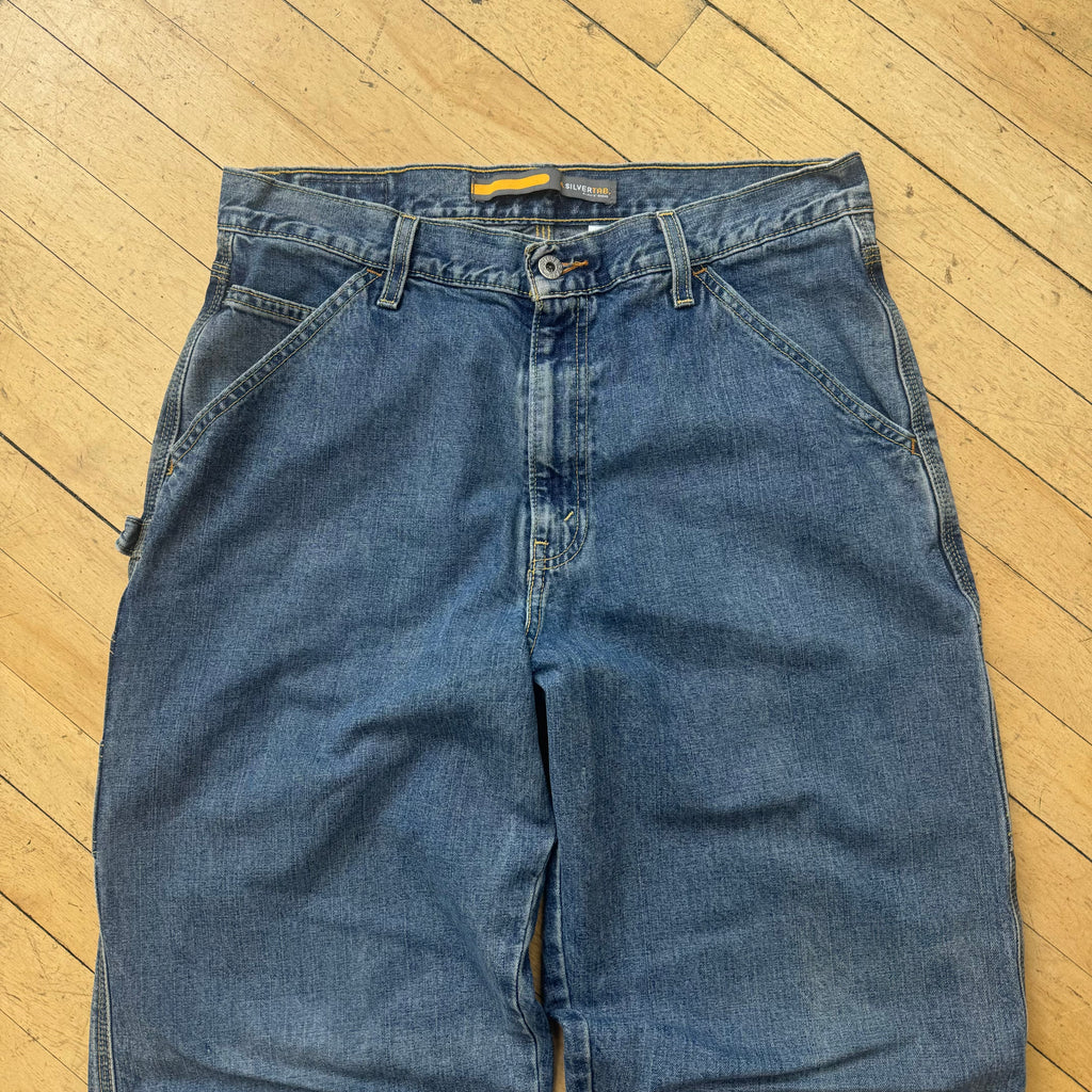 Vintage Levi Baggy Silvertab Denim Jeans Sz 33x34