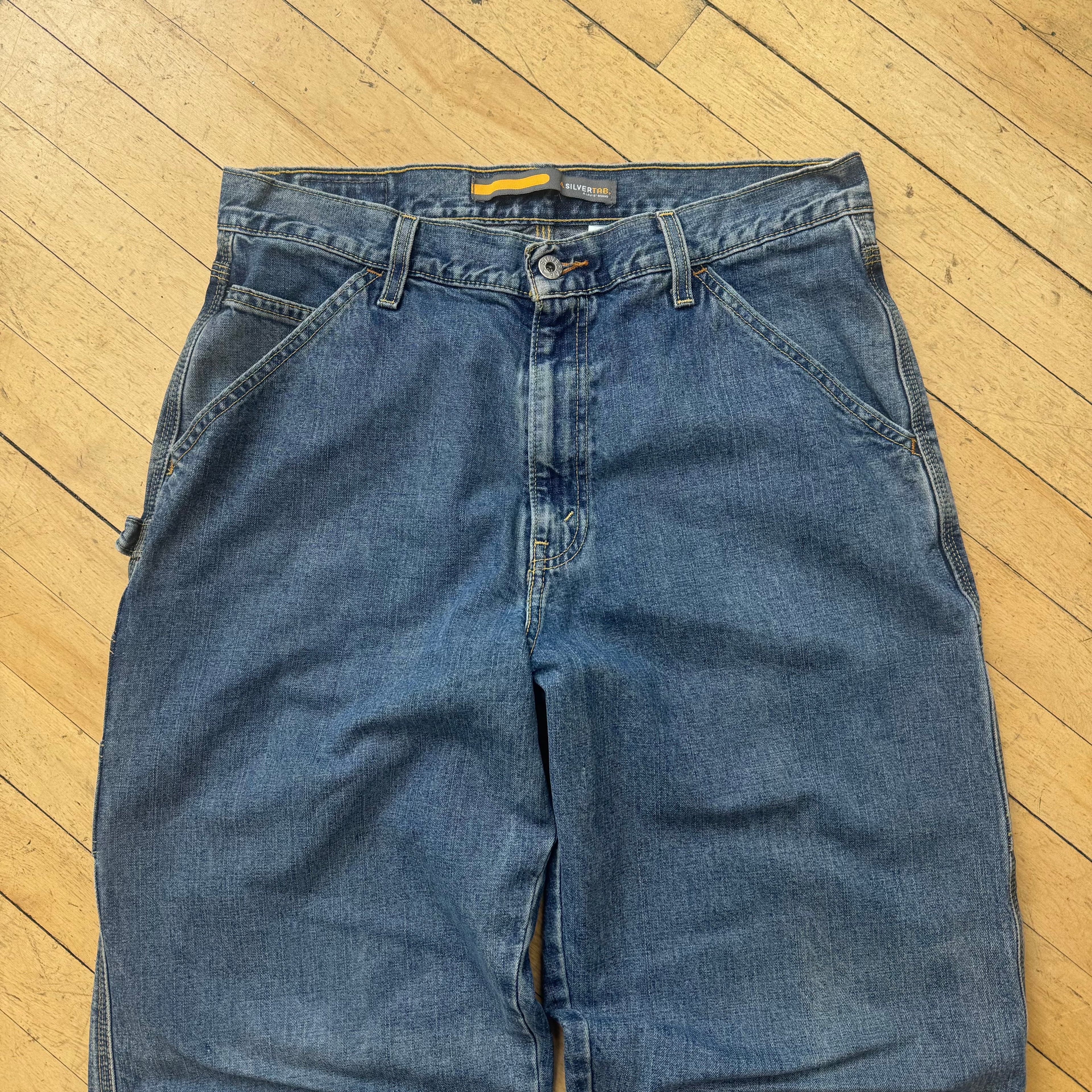 Vintage Levi Baggy Silvertab Denim Jeans Sz 33x34