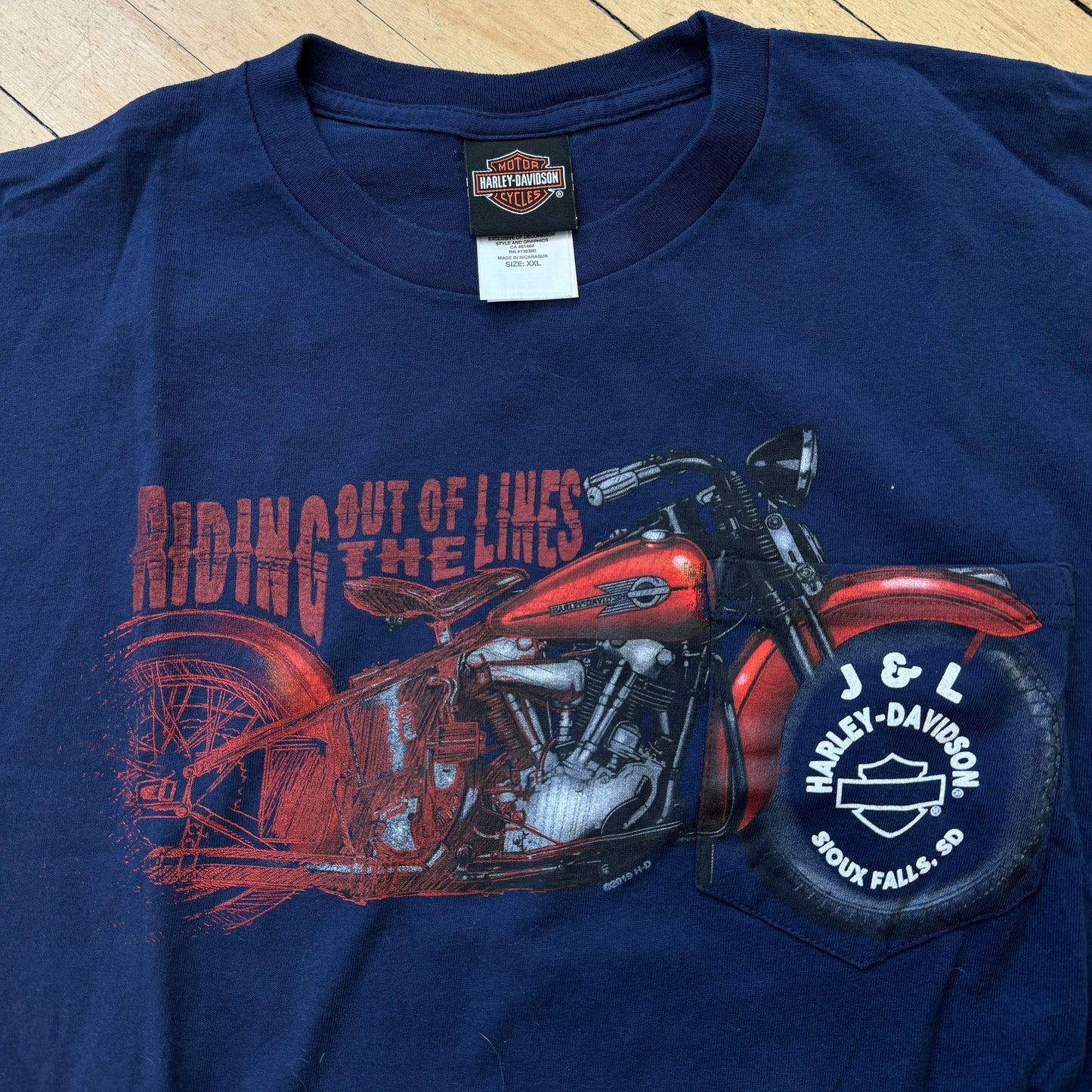 Harley Davidson Riding Out of the Lines T-shirt Sz XXL