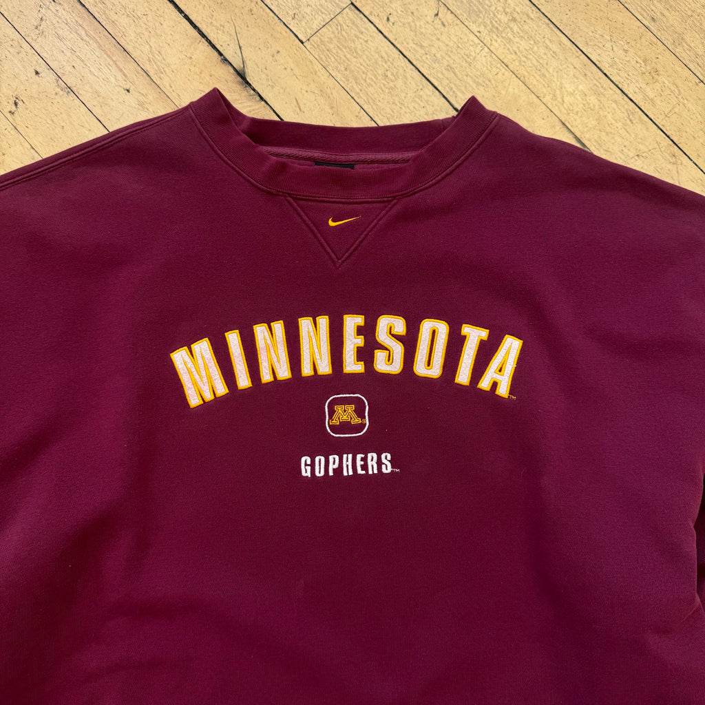 Vintage Center Swoosh Minnestoa Gophers Crewneck Sz XL