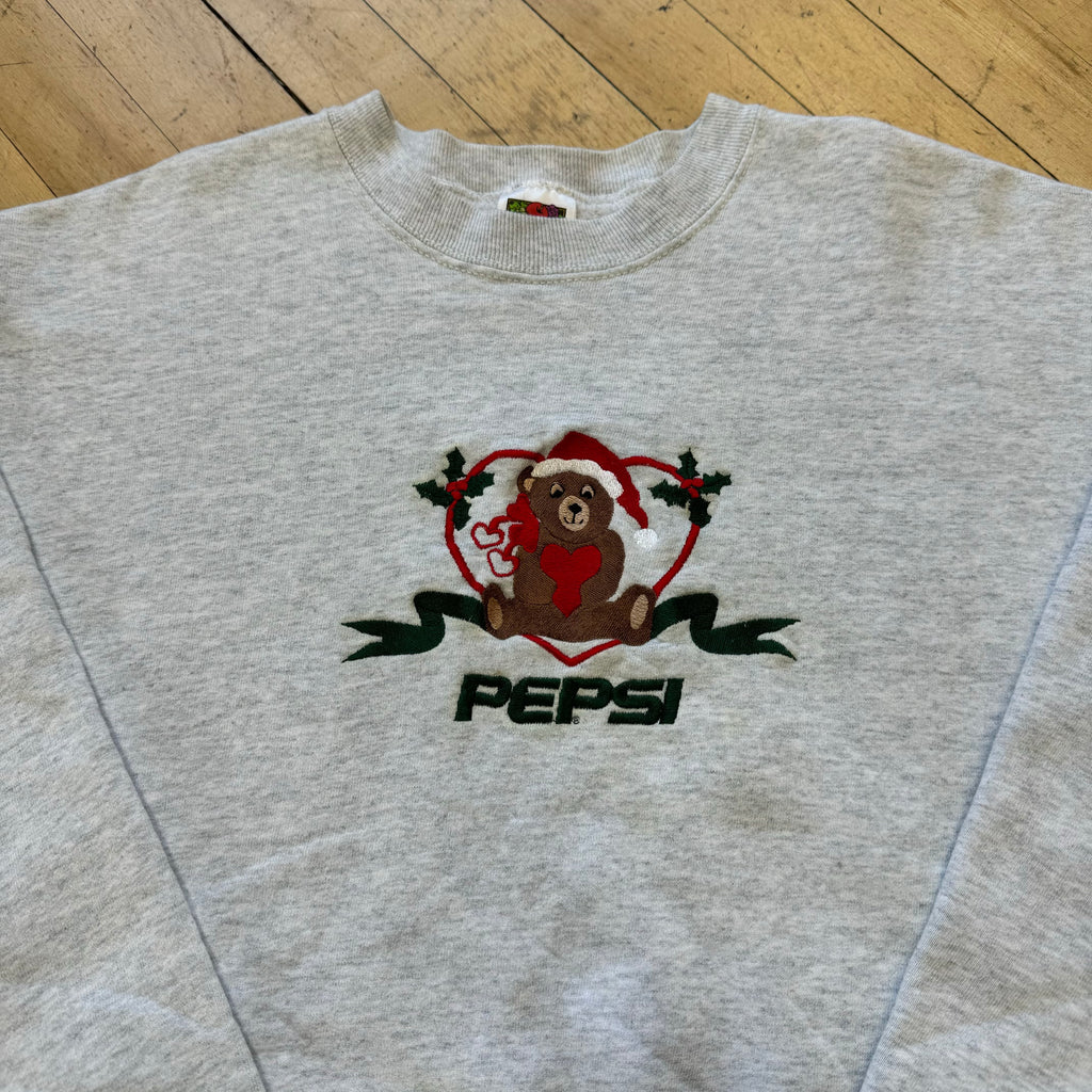 Vintage Pepsi Christmas Embroidered Crewneck Sz L