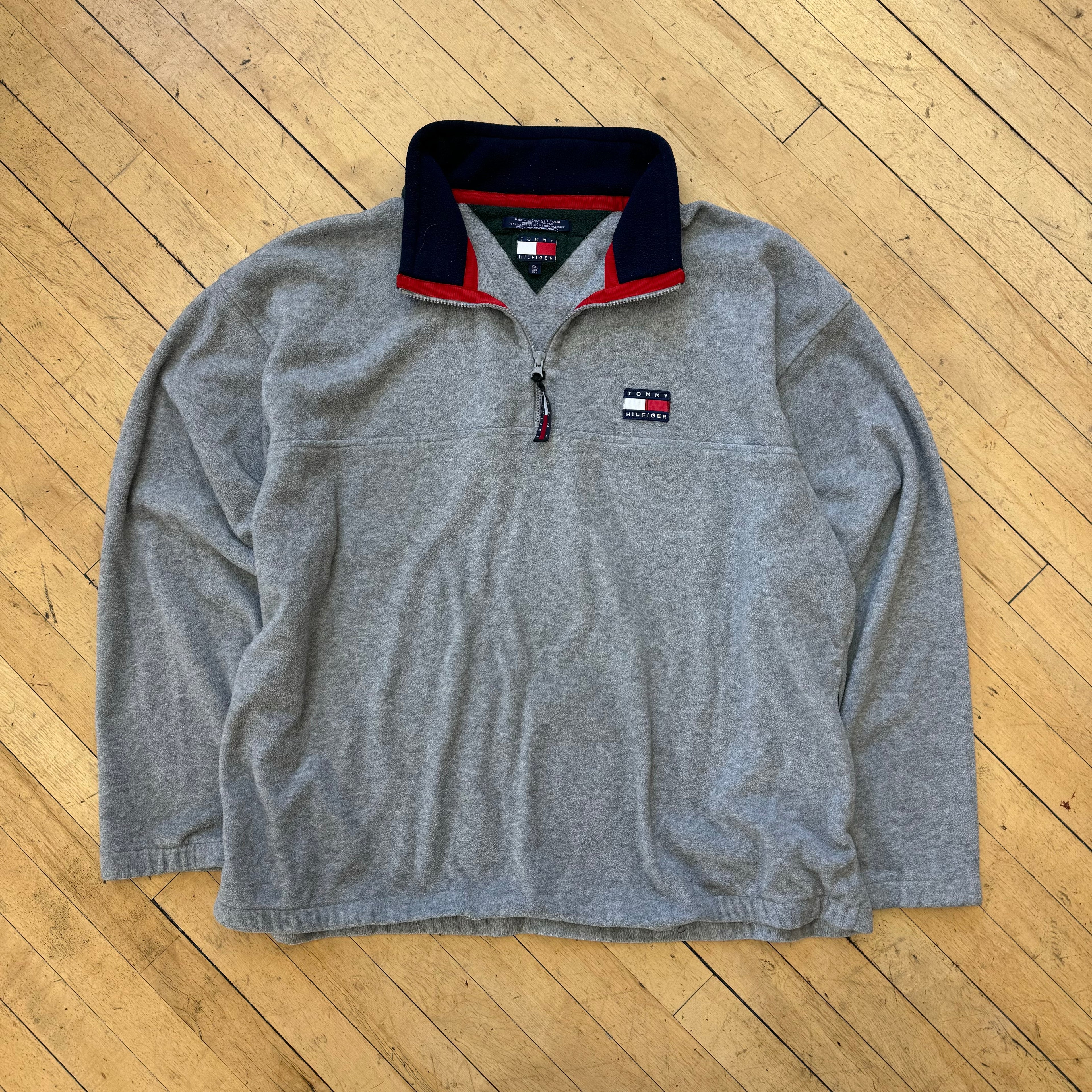 Vintage Tommy Hilfiger Quarter Zip Fleece Jacket Sz XXL