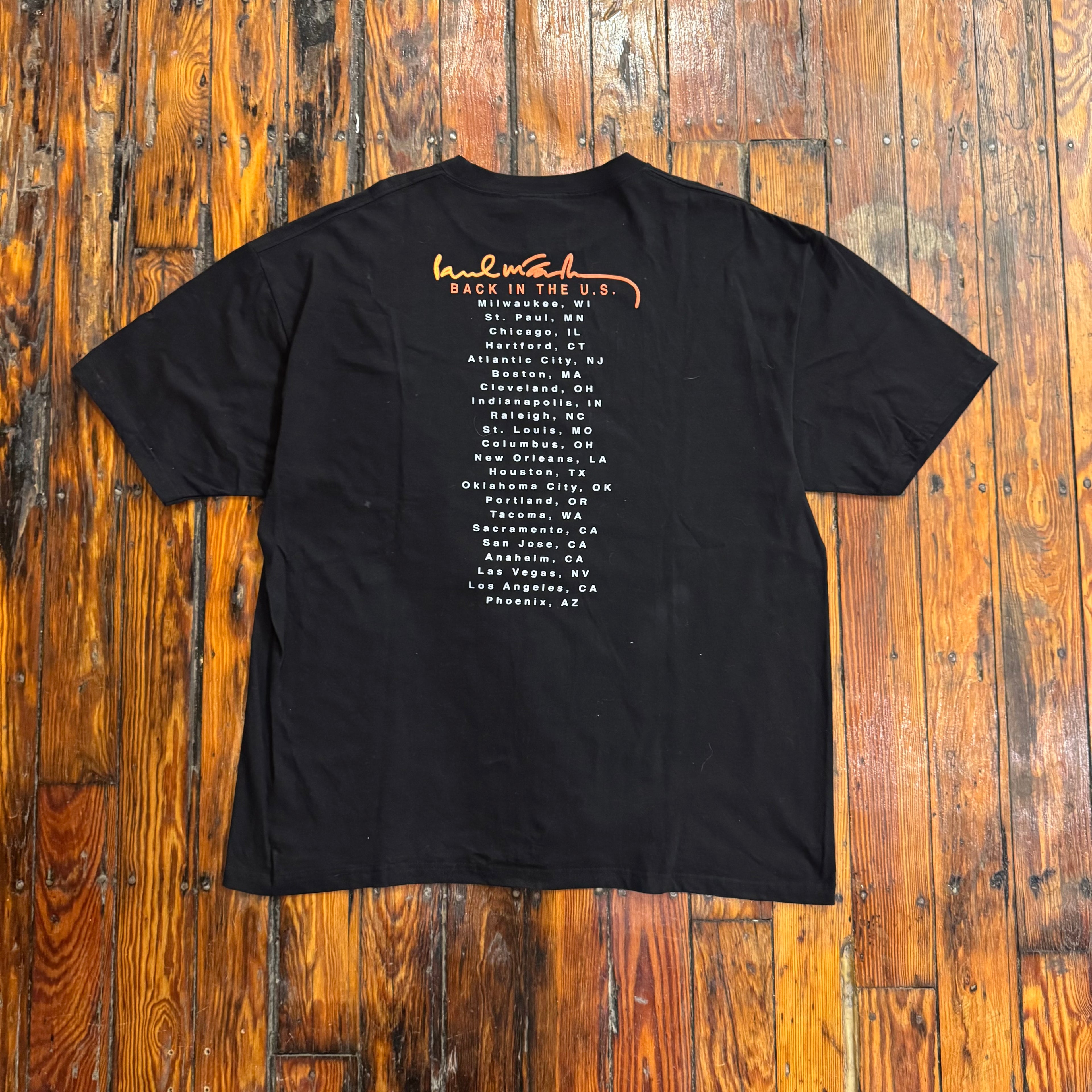 Vintage Paul McCartney Back in Us Tour T-shirt Sz XXL