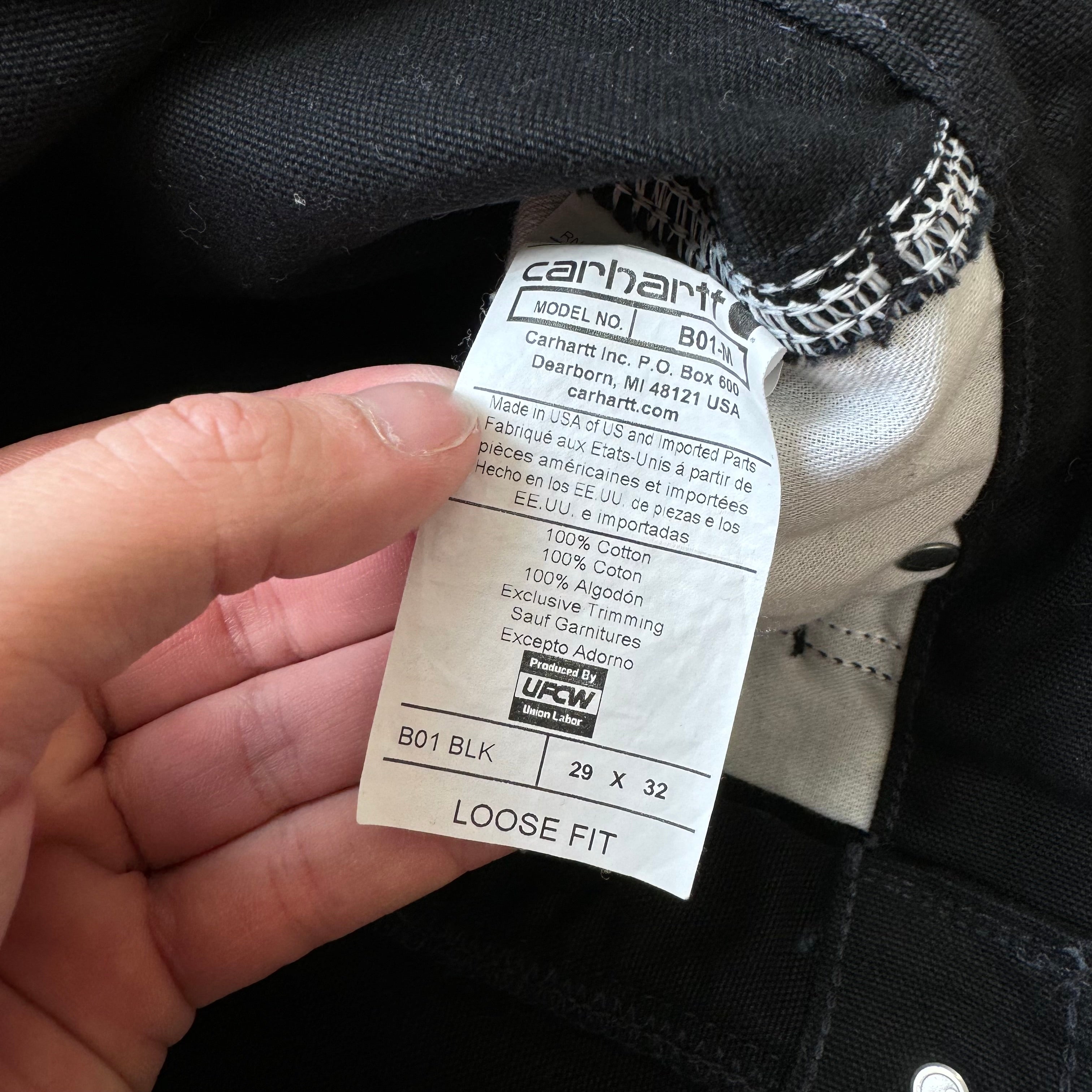 Black Carhartt Double Knee denim Jeans Sz 29x32